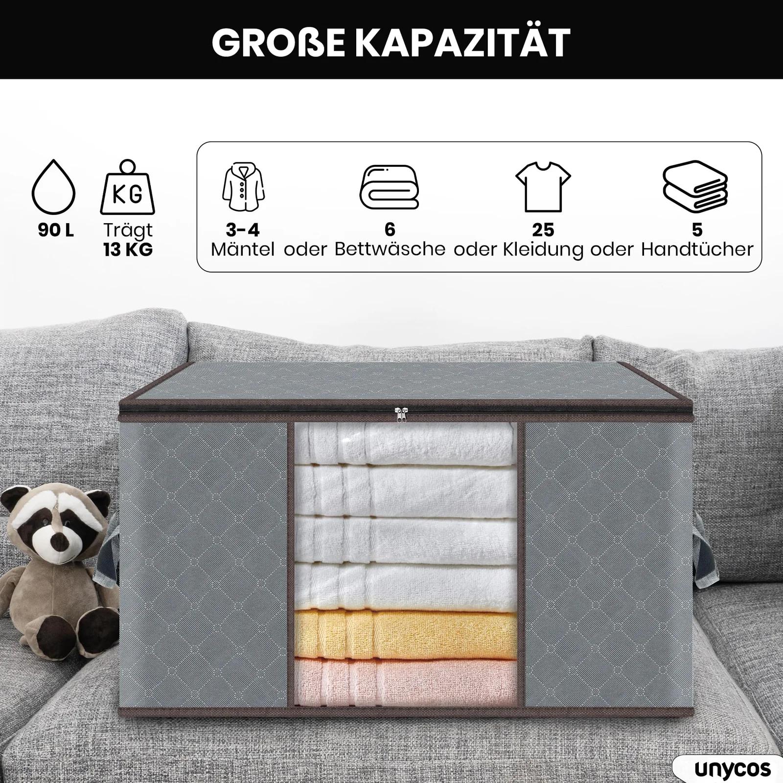 unycos praktiline 90L riidehoiukott — suur ja kokkupandav – detailne vaade