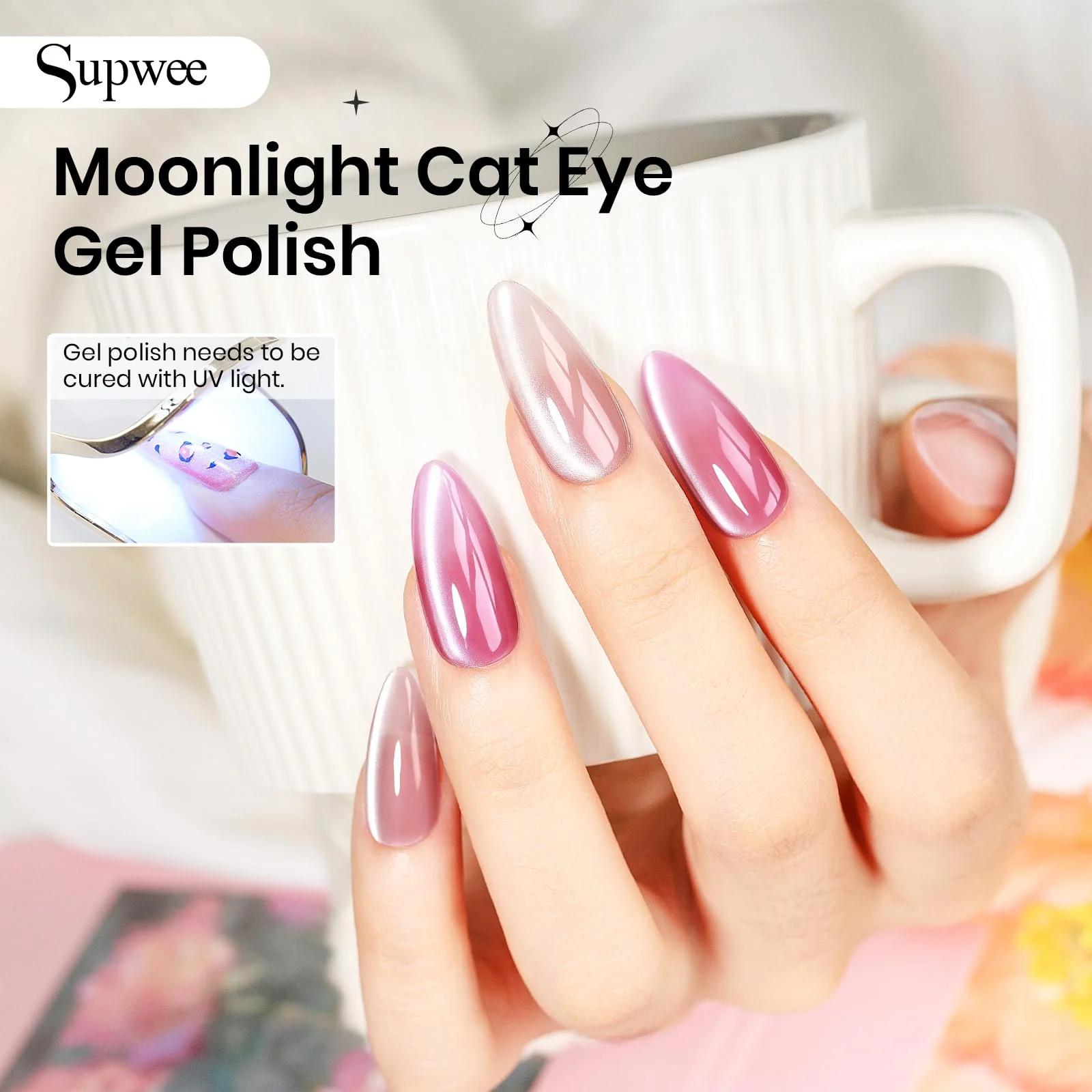 SUPWEE sädelev Cat-Eye geel lakk – 6 nude tooni kingitusideeks – pakend ja tarvikud