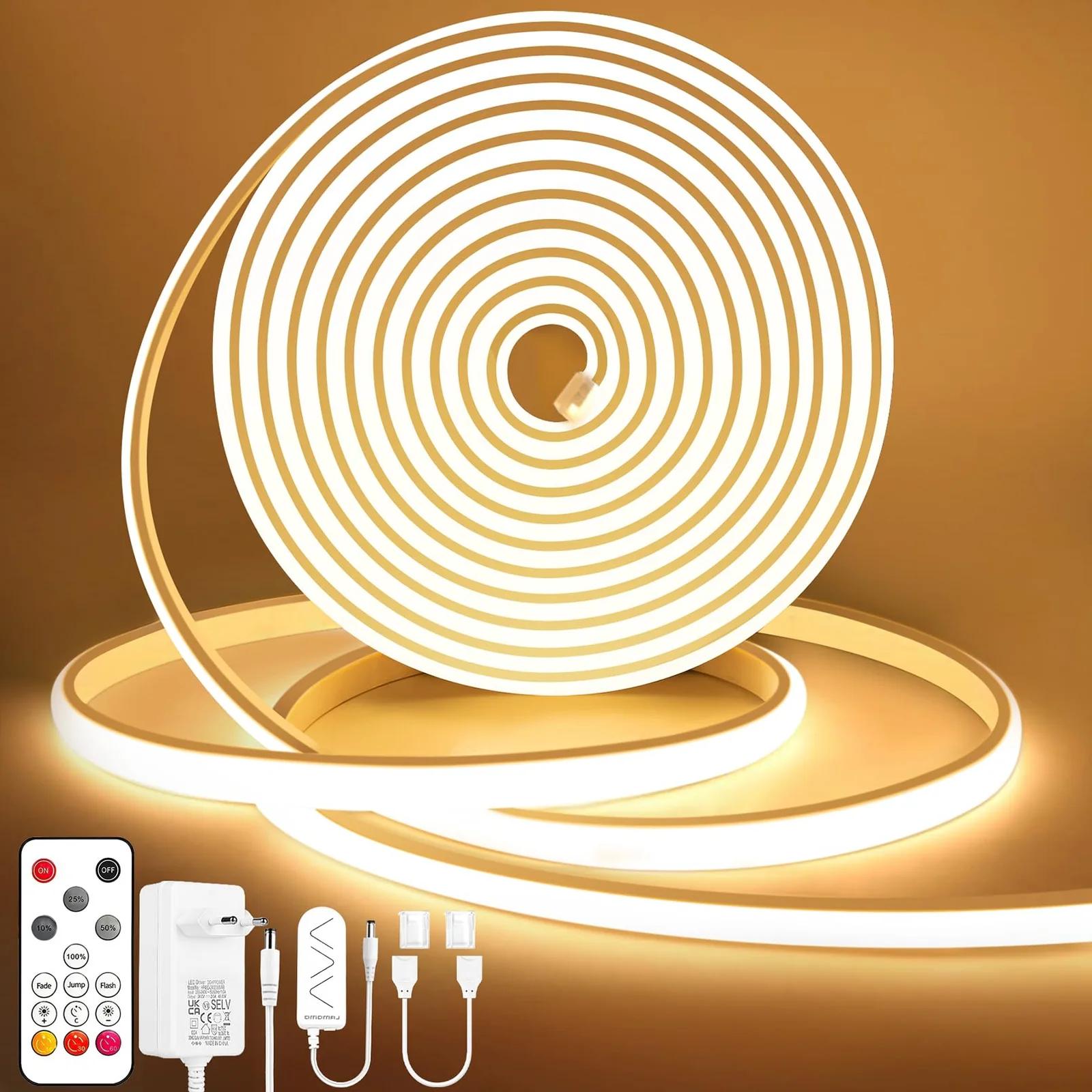Lamomo soe COB LED-riba 5m, veekindel ja dimmitav