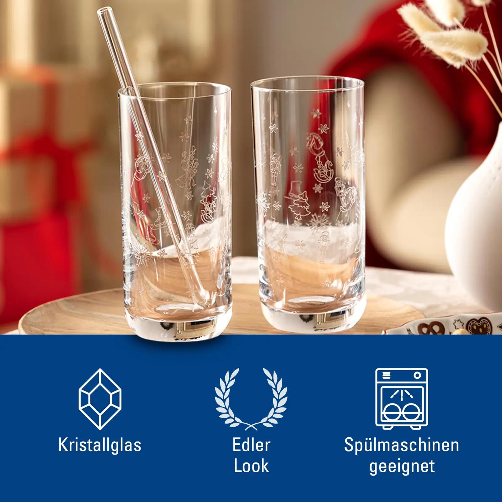 Villeroy & Boch kristallist longdrink-glassid – pidulik kingitus – detailne vaade