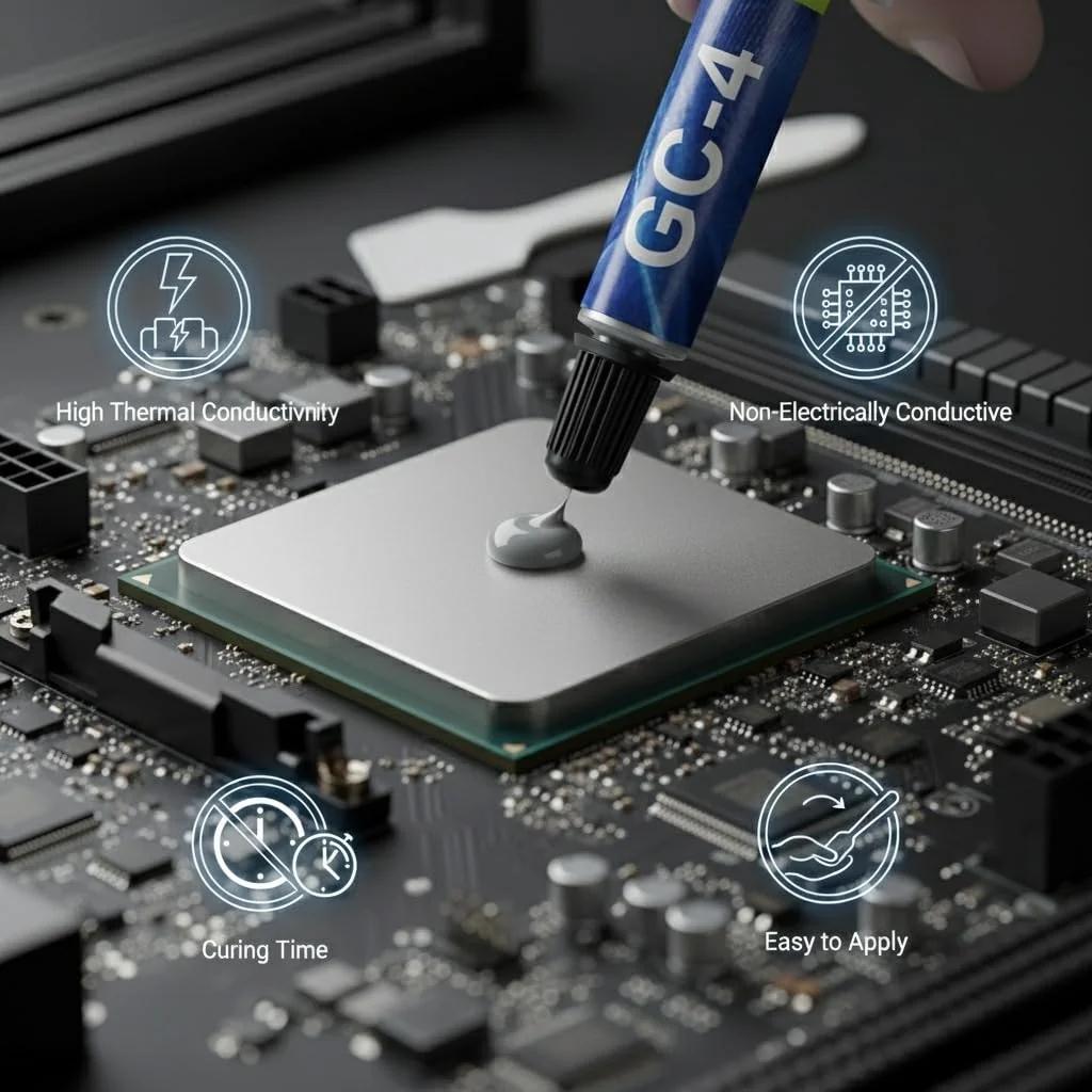 Gelid Solutions termopasta GC-4 – kõrge soojusiirde efektiivsus – detailne vaade
