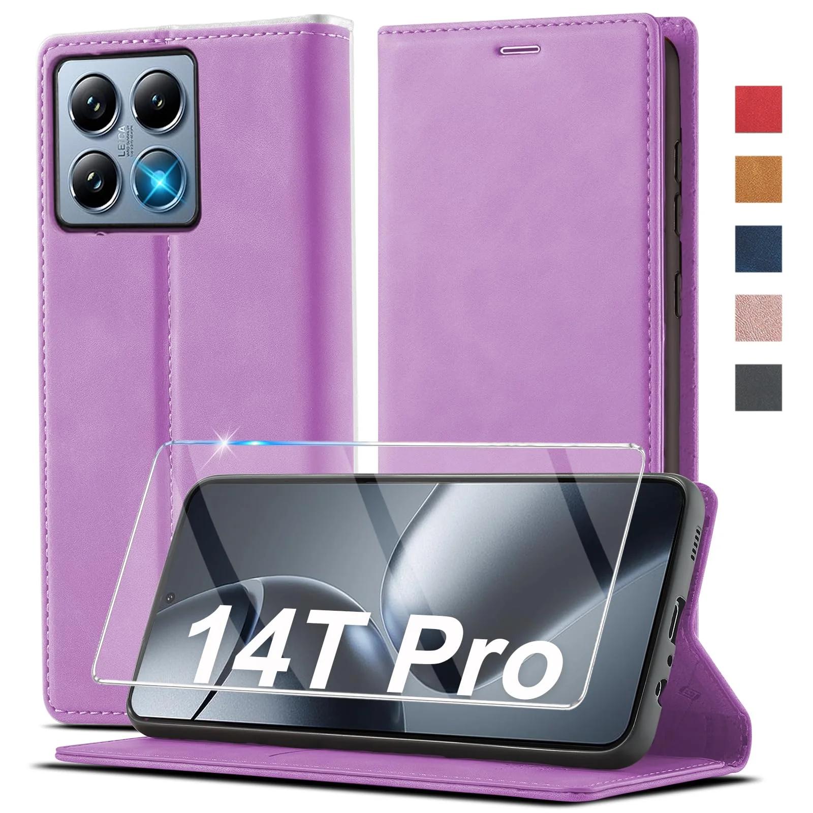 Ailicici nahkne kaitsekott Xiaomi 14T Pro — rahakotiga praktiline