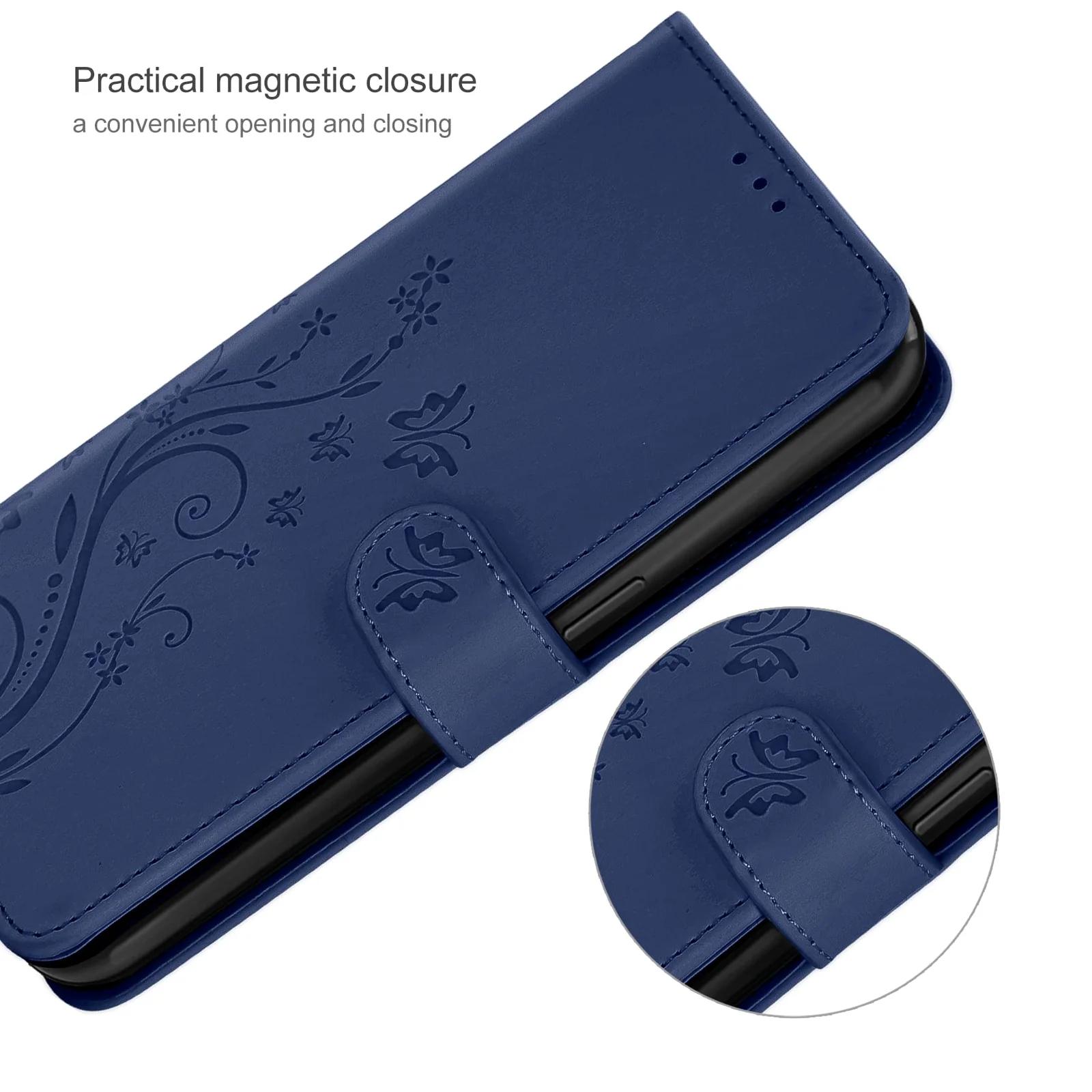 AROYI PU-nahast klapiga kaitseümbris iPhone 13/14, sinine – pilt 7