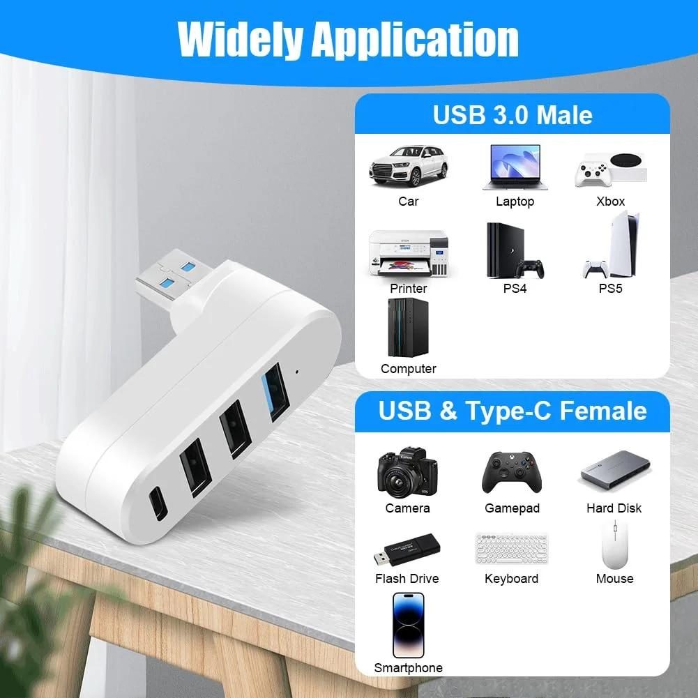 AXFEE vastupidav 4-port USB-hub – kompaktne laiendus sülearvutile – kasutusnäide