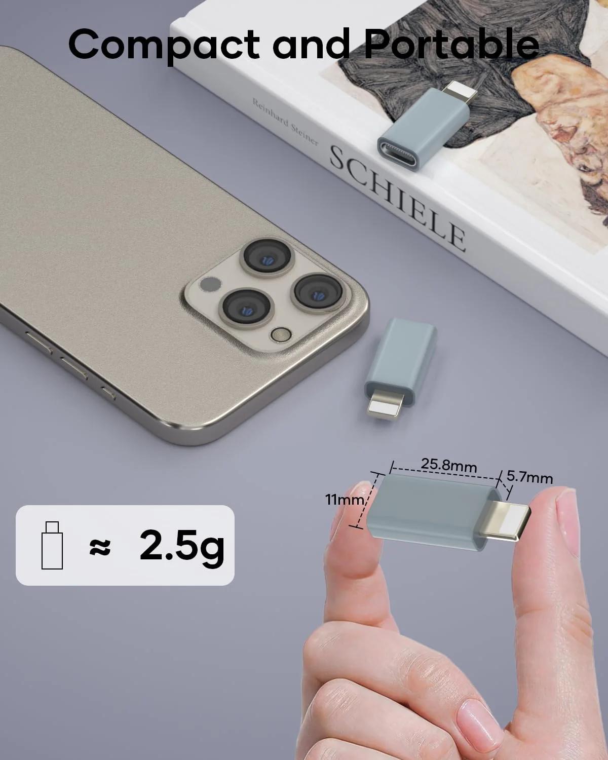 Zestiq alumiiniumist USB-C–Lightning adapter — kompaktne – pilt 8