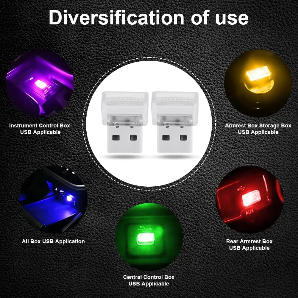 URAQT USB-autoõhkkonnavalgustus — mini LED dekoratsioon sõidukile – pilt 6