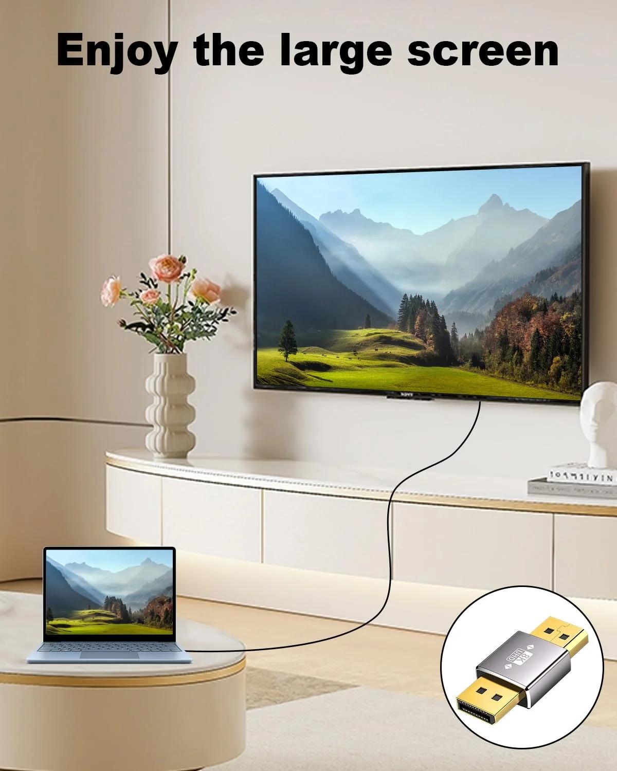 Duttek tugevast alumiiniumist DP-adapter 8K, 90° nurk – pakend ja tarvikud