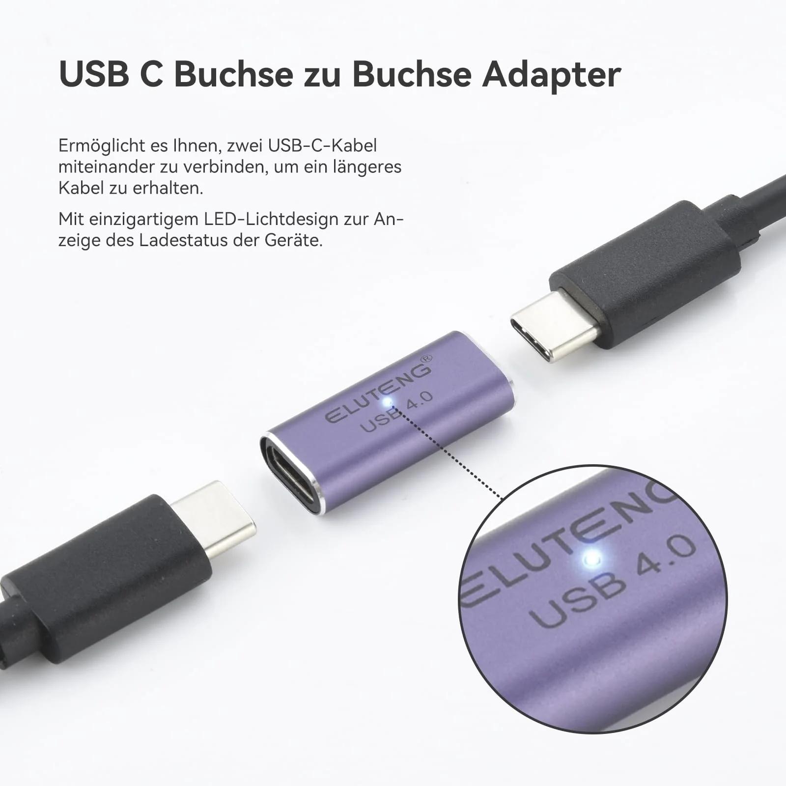 ELUTENG vastupidav alumiiniumist USB-C adapter — kiire laadimine – pakend ja tarvikud