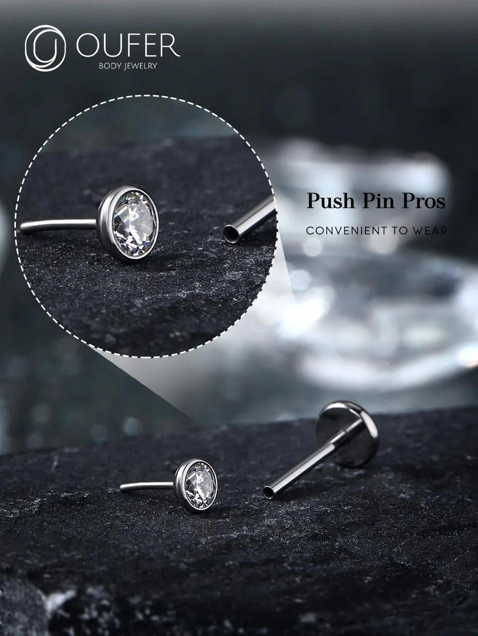 OUFER Body Piercing TLIP028 8mm moeehted – detailne lähivaade