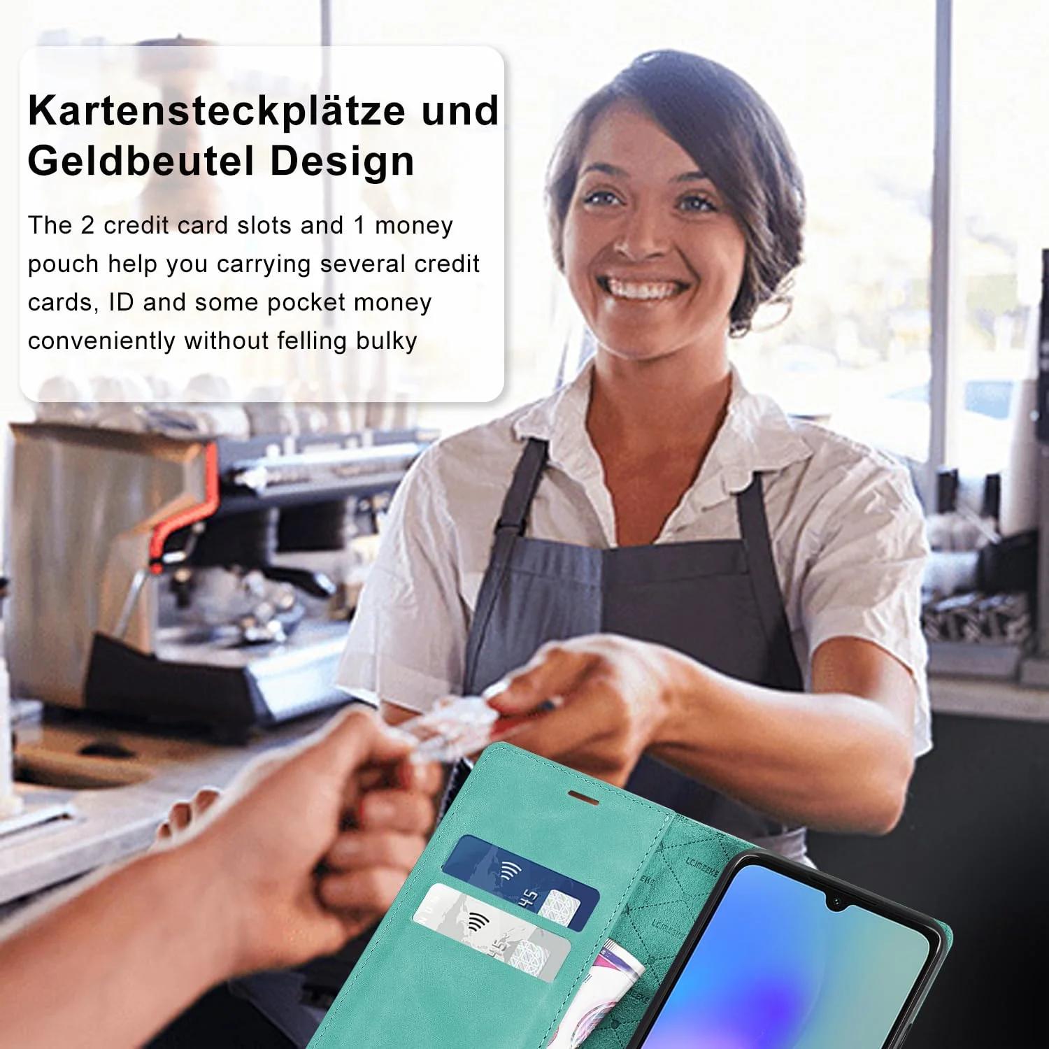 Ailicici PU-nahast kaitsekott Samsung Galaxy A05S jaoks – kasutusnäide
