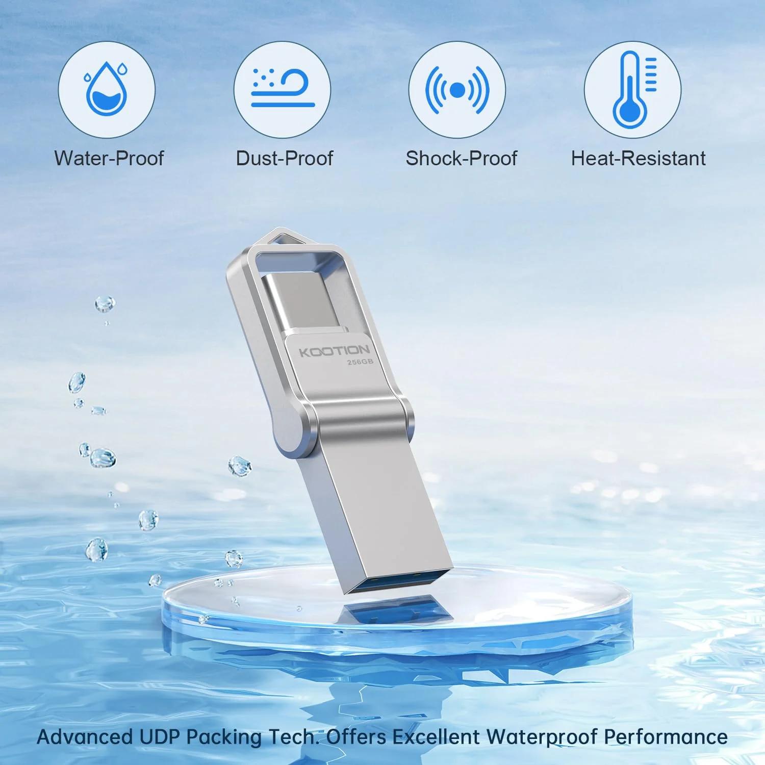 KOOTION vastupidav 256GB USB-C mälupulk – kiire andmesalvestus – kasutusnäide
