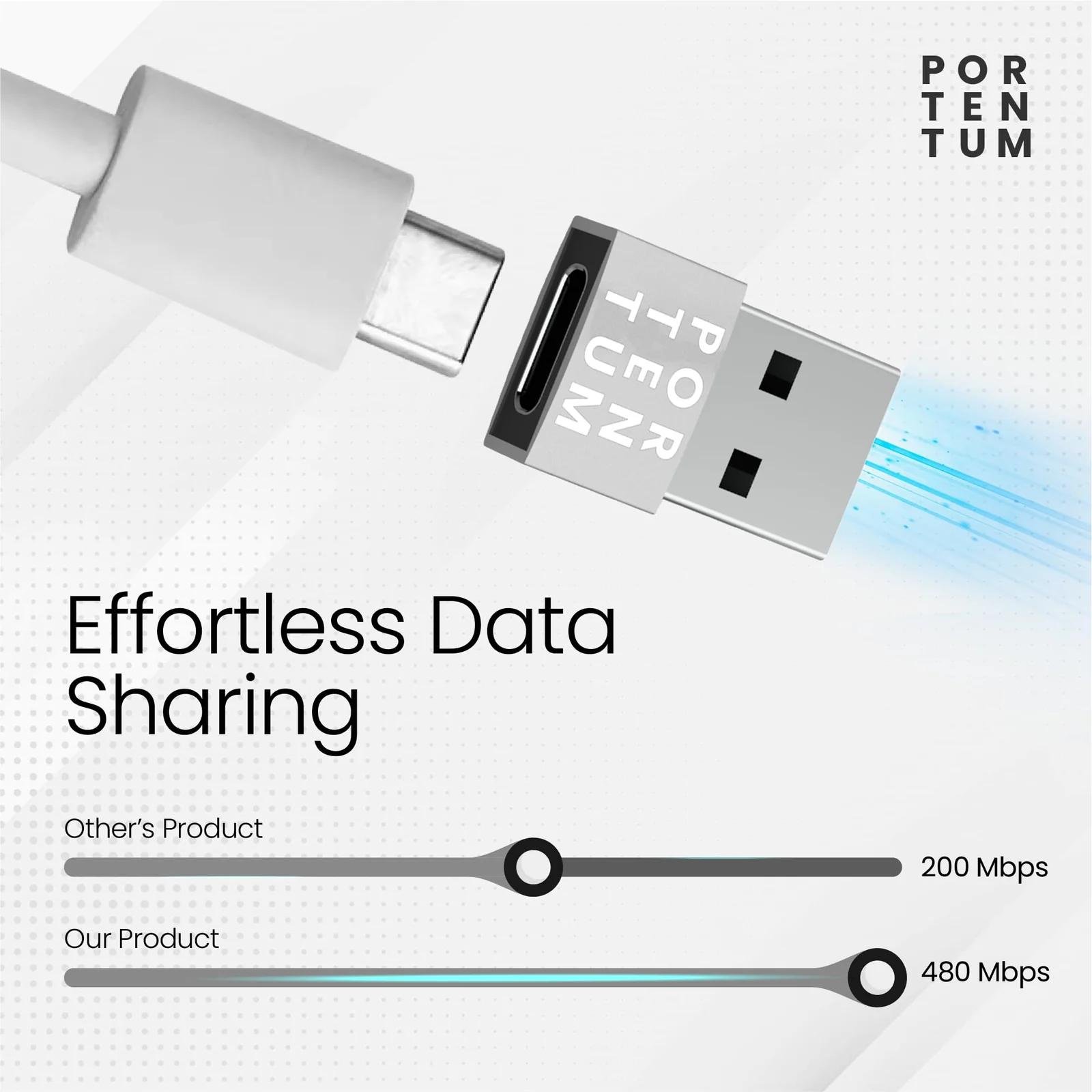 PORTENTUM vastupidav tsingist USB C adapter — kerge reisisõber – pilt 7