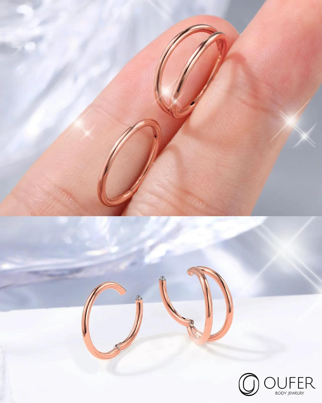 OUFER UK-HCA049-16G-Rosegold-12mm piercingud – detailne lähivaade