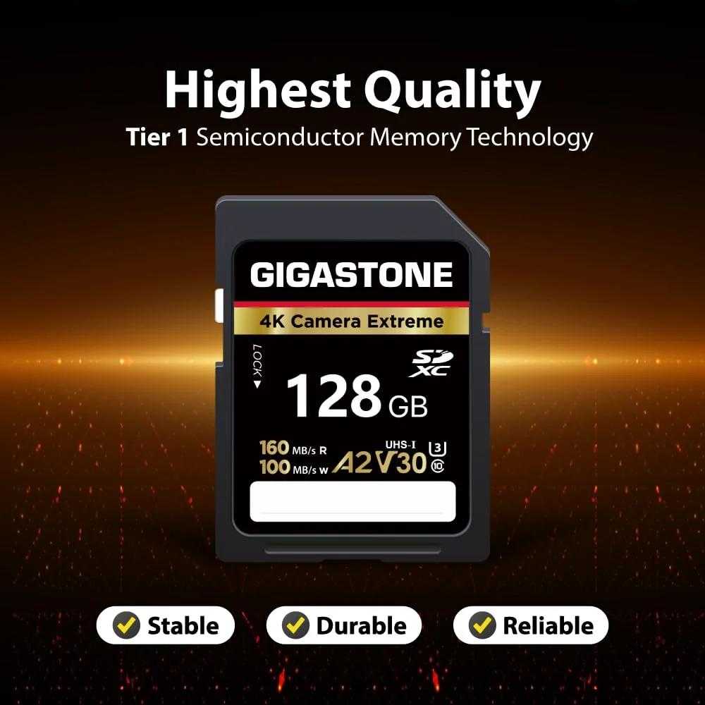Gigastone vastupidav 128GB SDXC kaardiga 4K salvestus – pilt 6