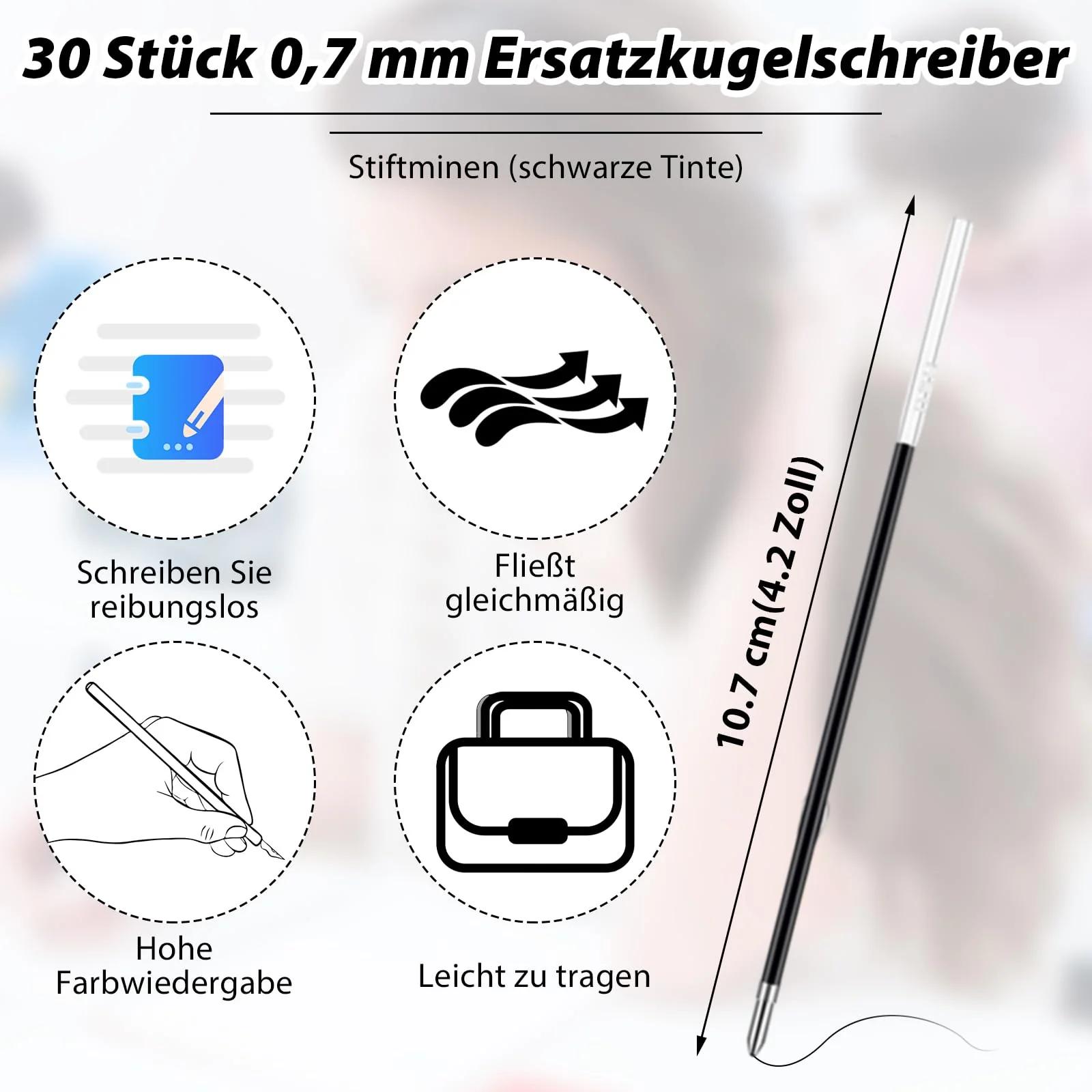 Vokmon praktilised sinised 0,7 mm täitemiinid – mahukas pakend – detailne vaade