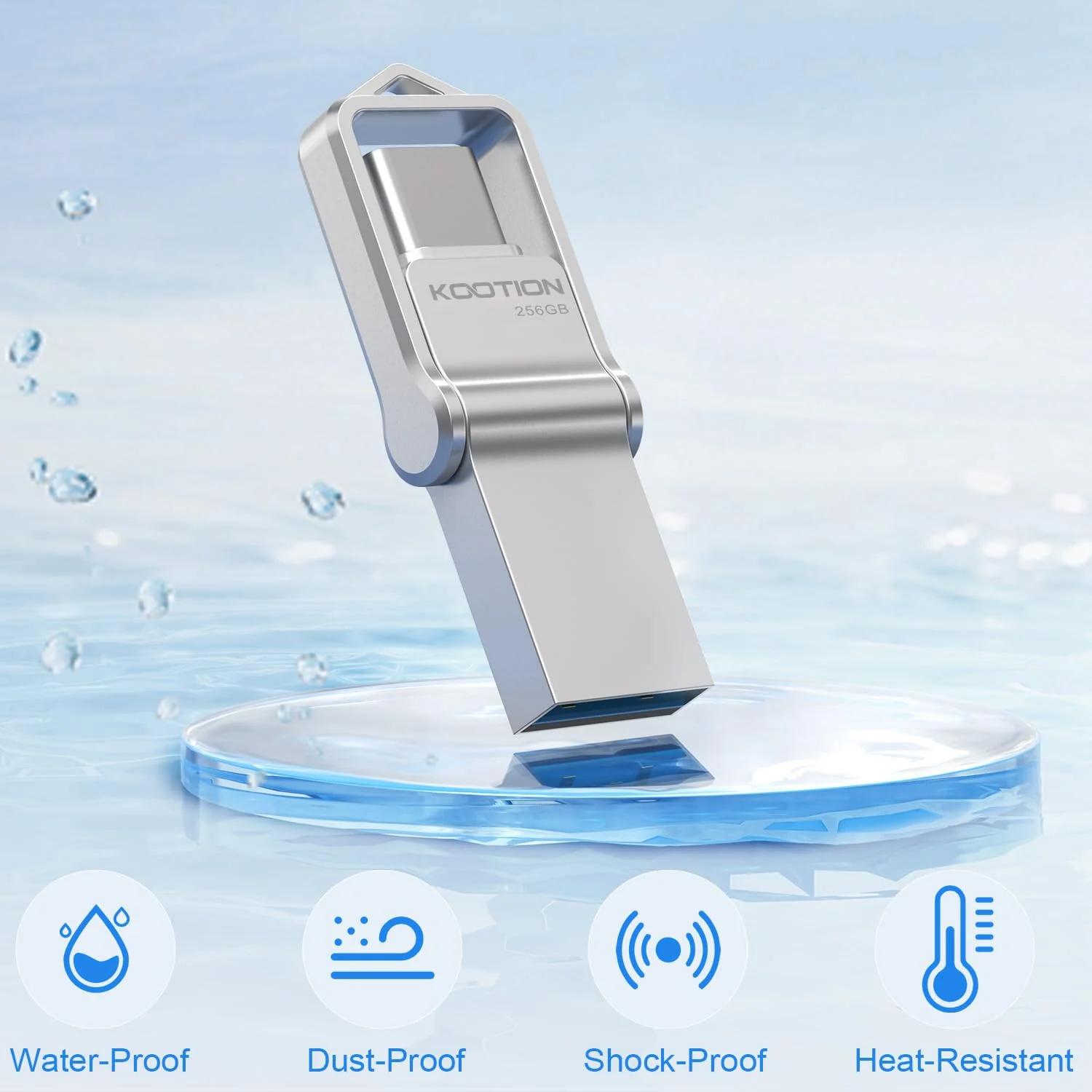 KOOTION vastupidav 256GB USB-C mälupulk – kiire andmesalvestus – lisavaade