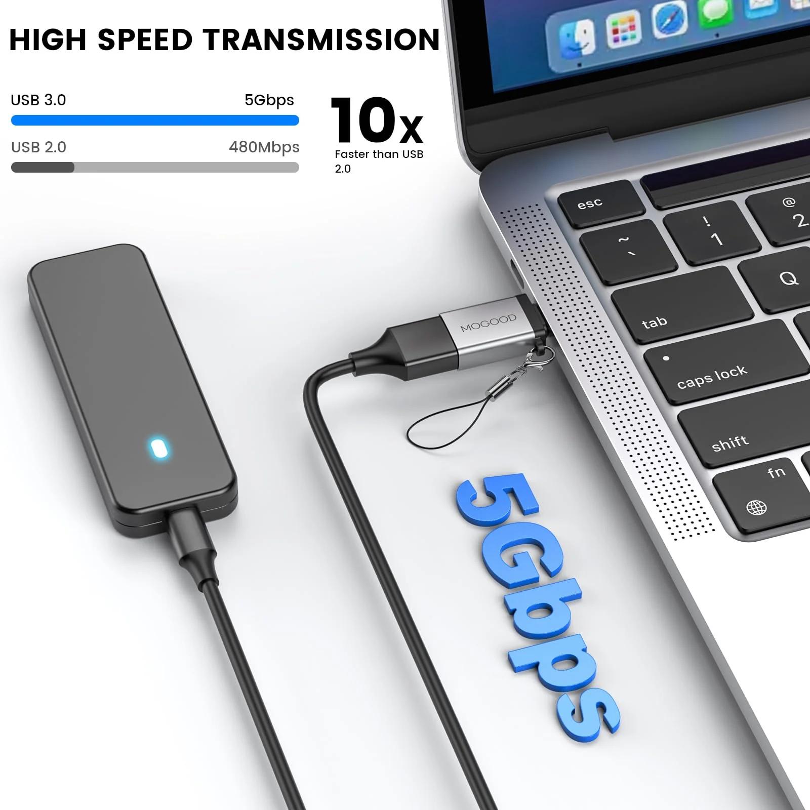 MOGOOD vastupidav USB-C–USB 3.0 adapter — kaasaskantav – pakend ja tarvikud