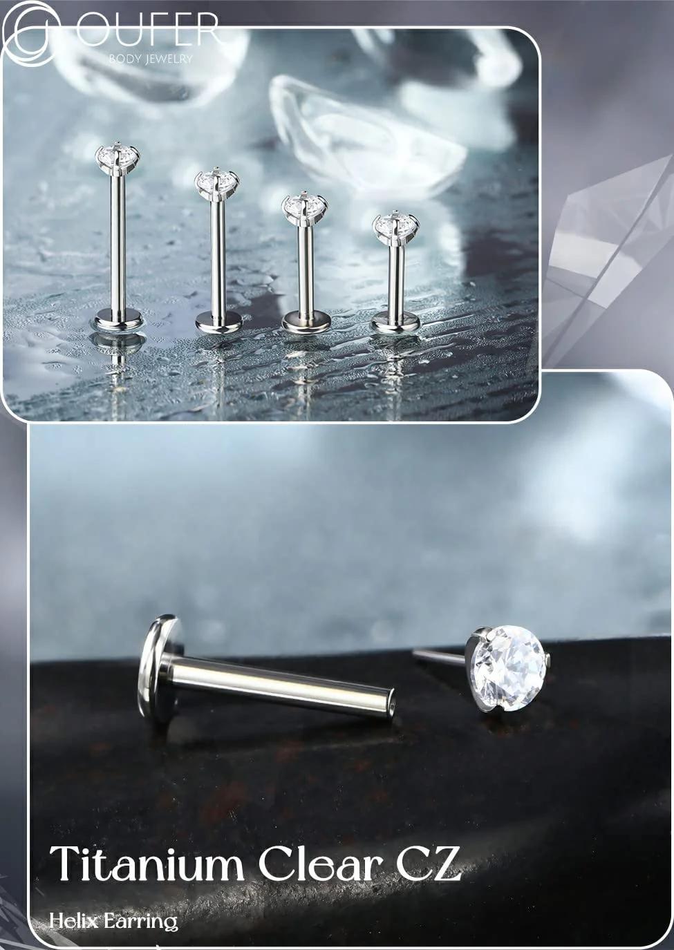 OUFER Body Piercing titaanist helix/tragus 6 mm elegantne – lisavaade