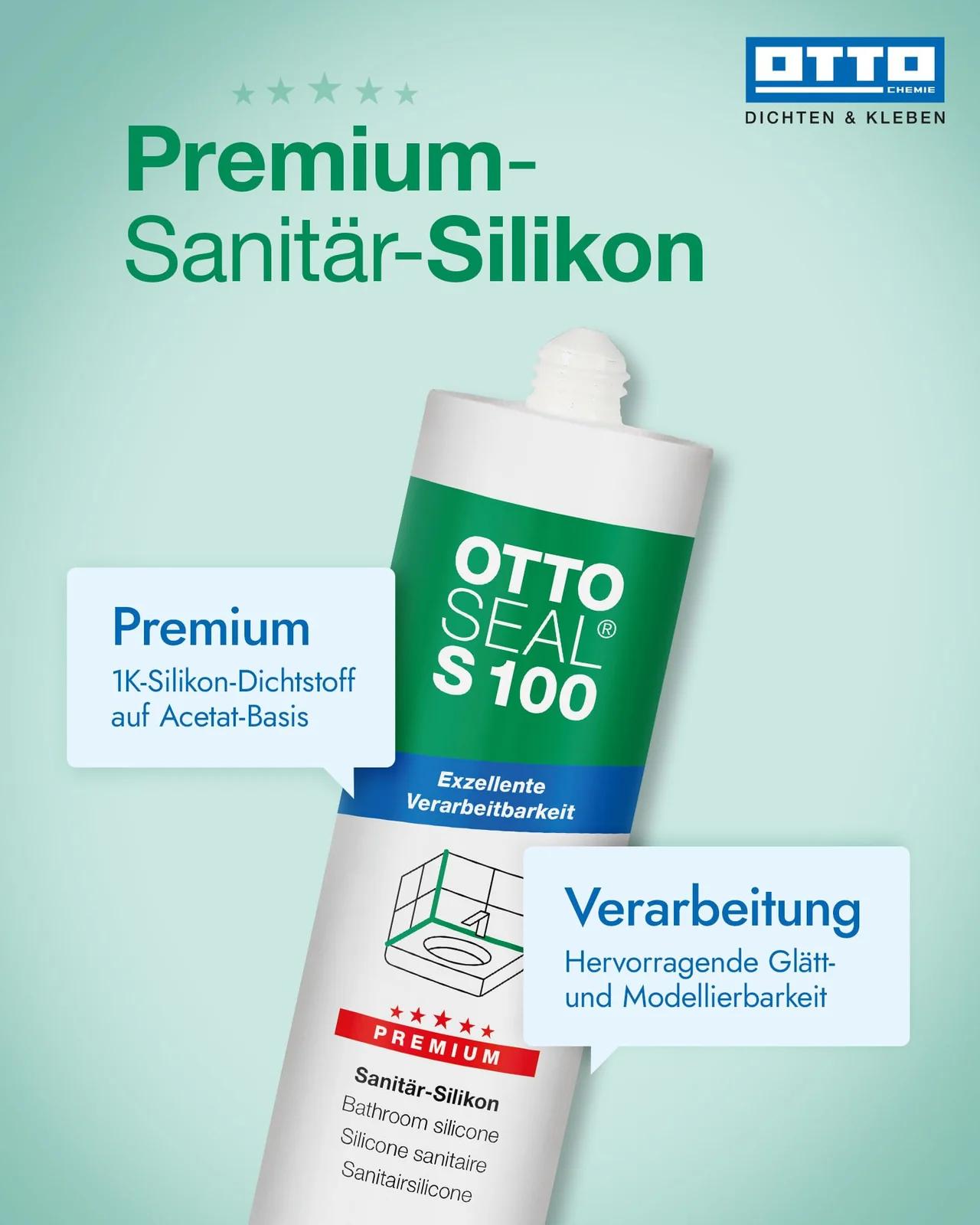 OTTOSEAL premium sanitaar-silikoon — vastupidav matt viimistlus – detailne vaade