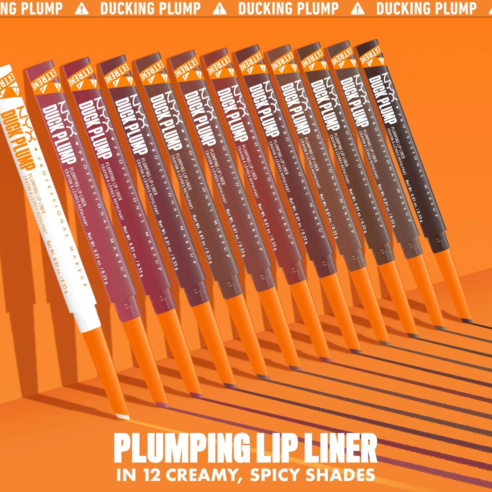 NYX PROFESSIONAL MAKEUP volüümi andev huulekontuur plumping – pakend ja tarvikud
