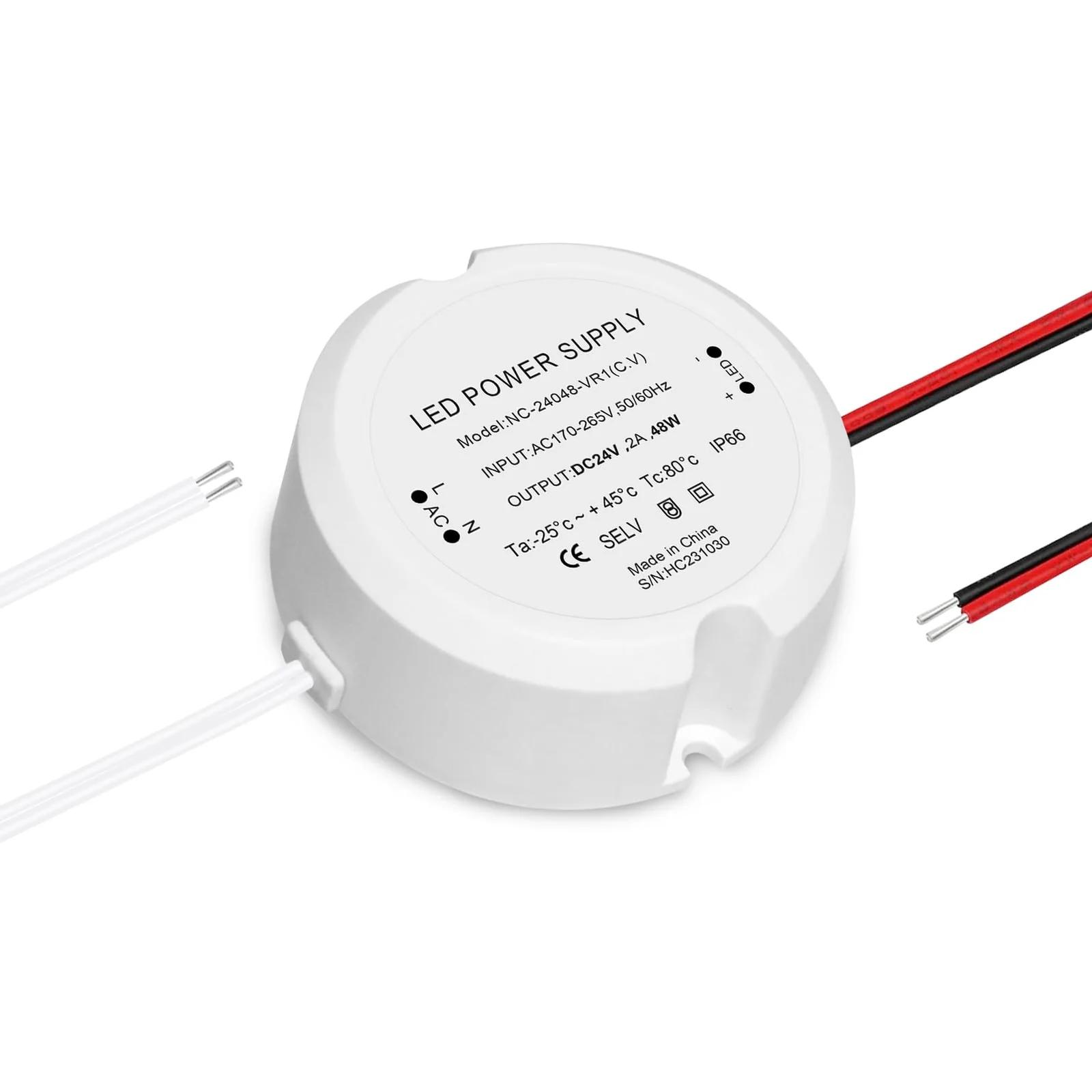 HNCY veekindel LED-trafo 24V 48W – kompaktne paigalduslahendus