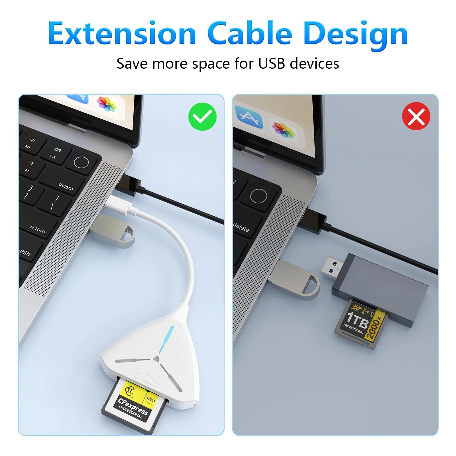 Rocketek kiir-USB-C CFexpress B kaartide lugija – lisavaade