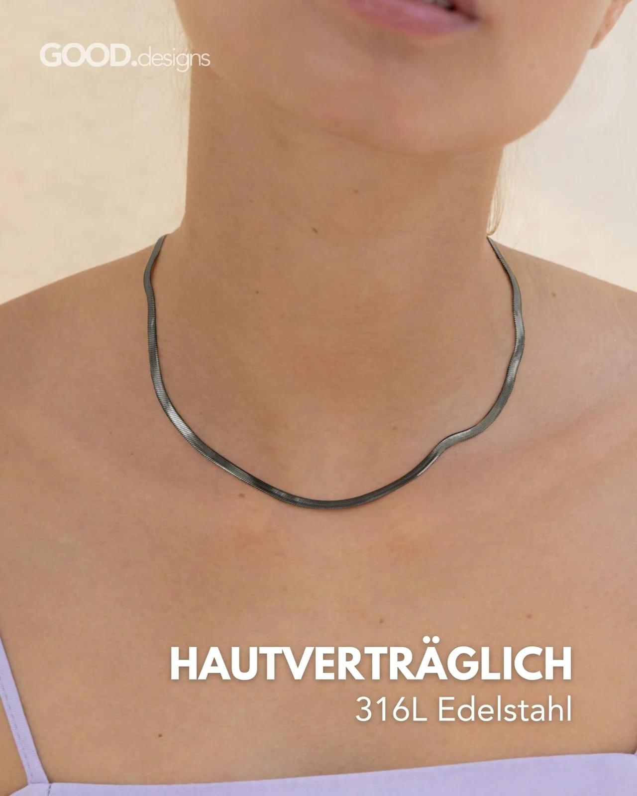 GD GOOD.designs must metallik choker – veekindel ja nahasõbralik – detailne vaade