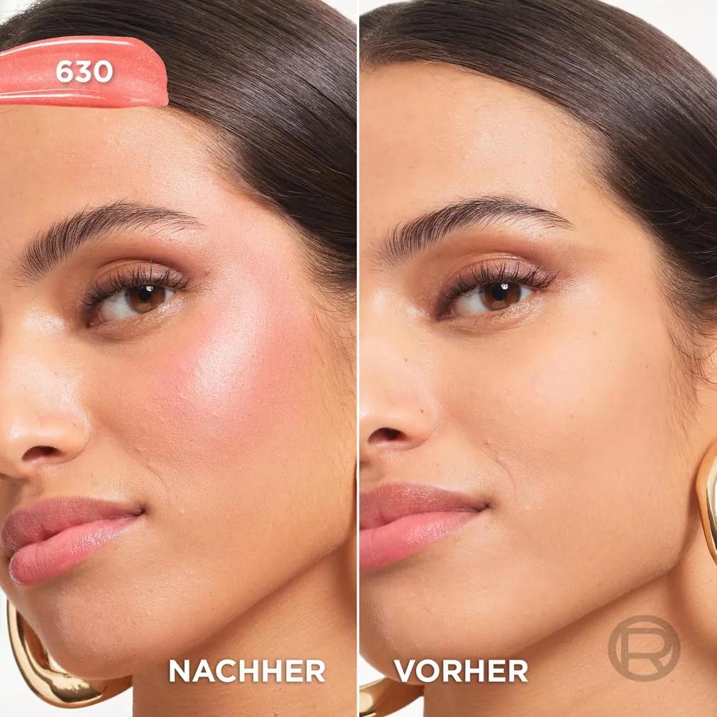 L’Oreal Paris vedel põsepuna – siidine päevane sära True Rose – kasutusnäide