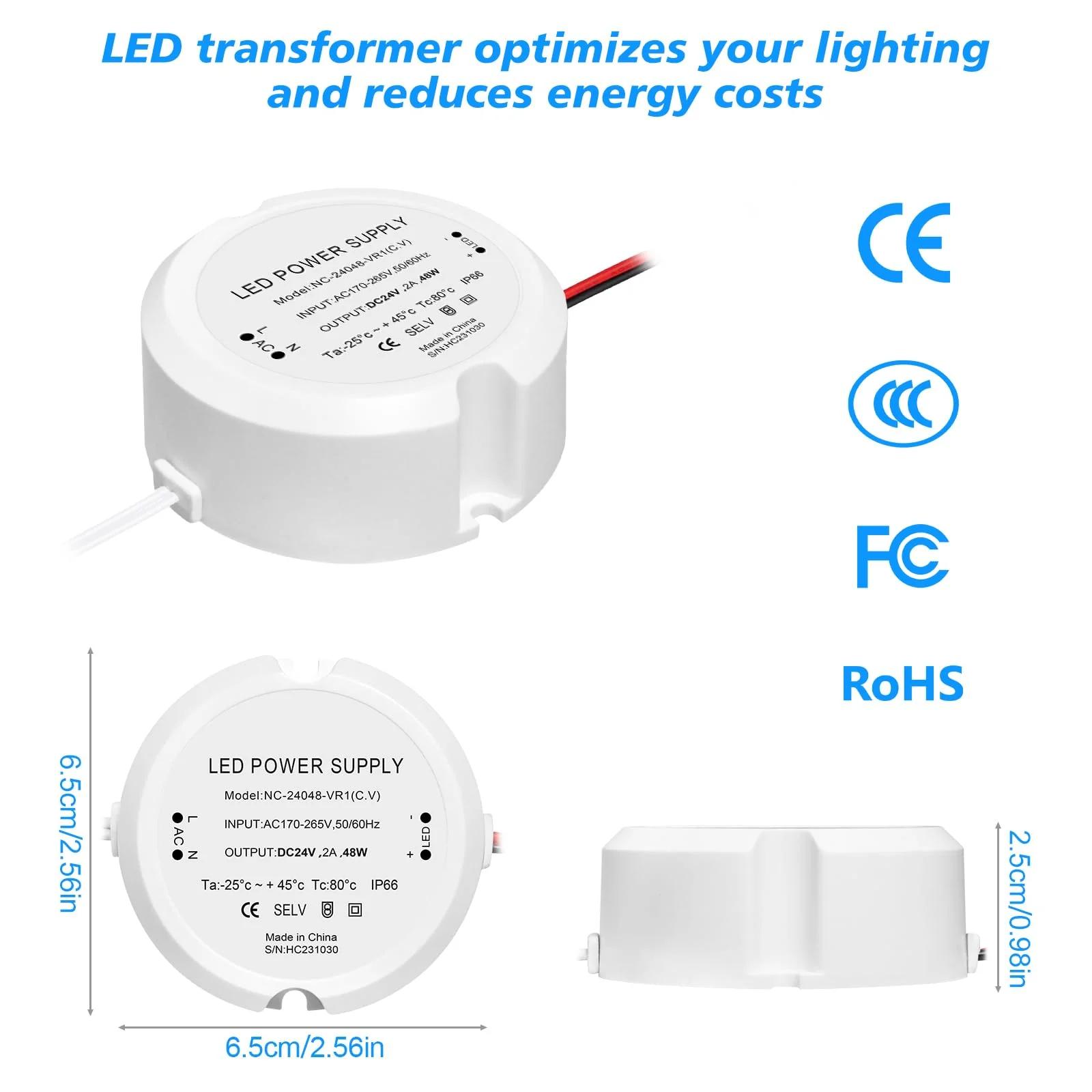 HNCY veekindel LED-trafo 24V 48W – kompaktne paigalduslahendus – kasutusnäide
