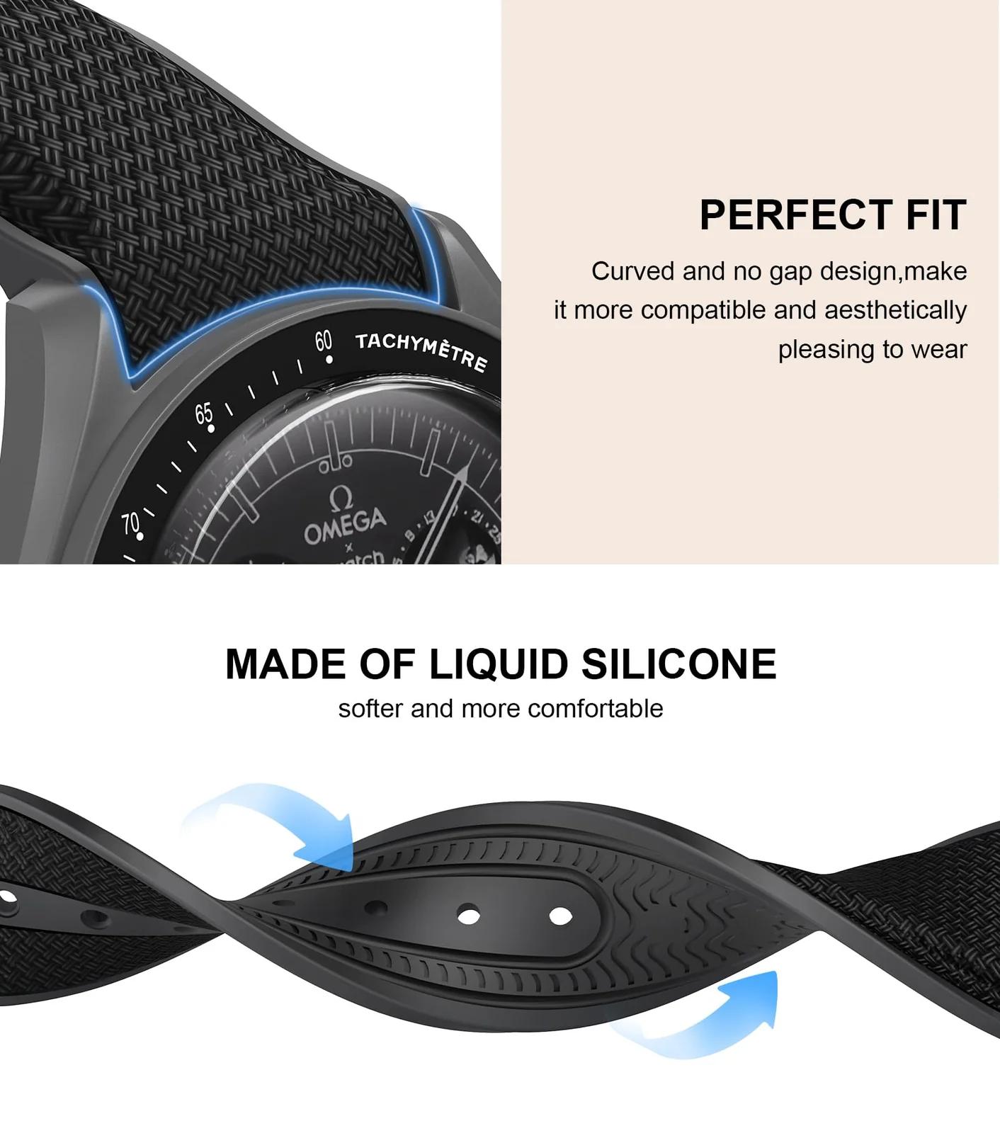 REBANDACE silikoonist kellarihm Speedmaster 20 mm B298 – lisavaade