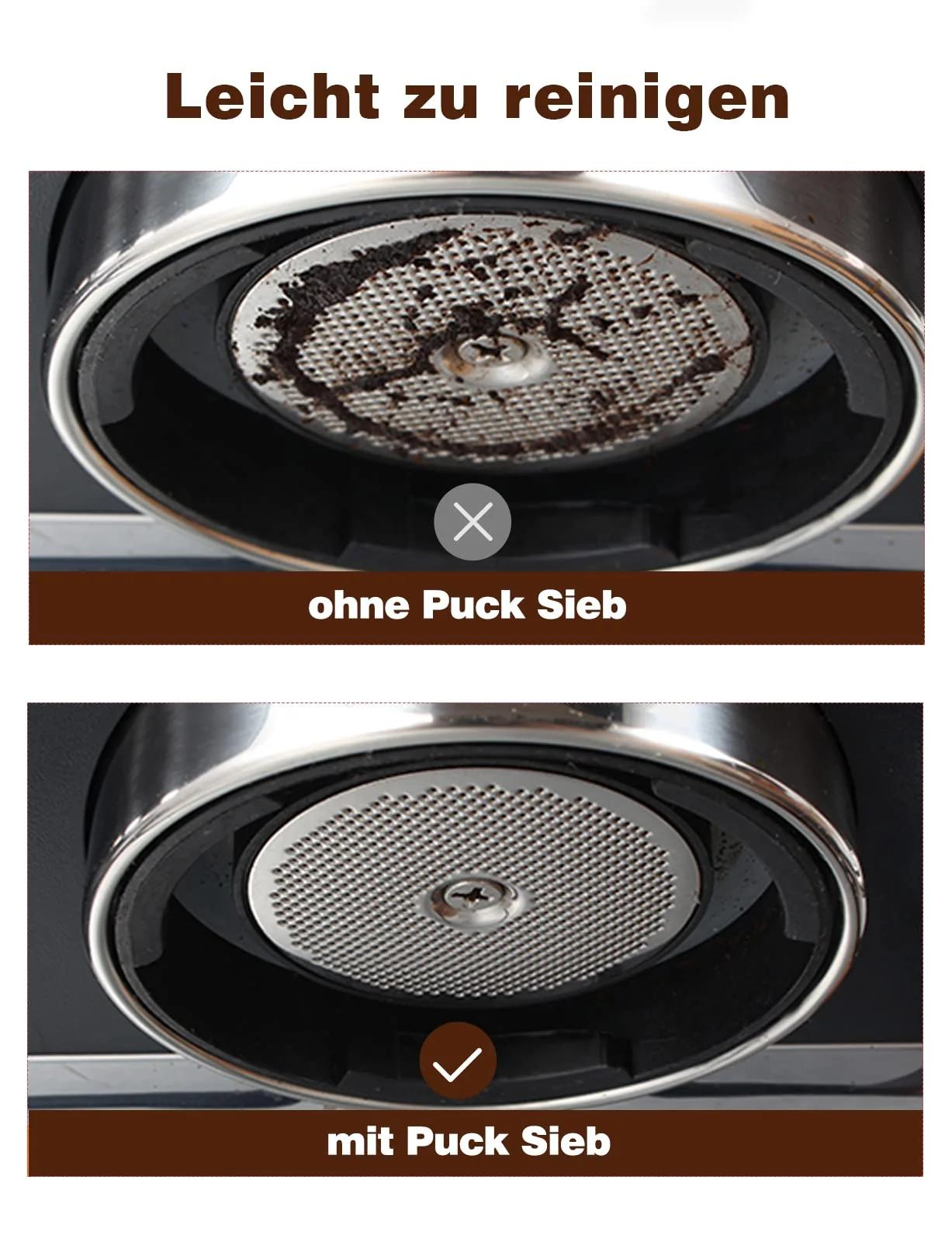 Mellbree 58,5 mm roostevaba Puck Screen — parem maitse ja – detailne vaade
