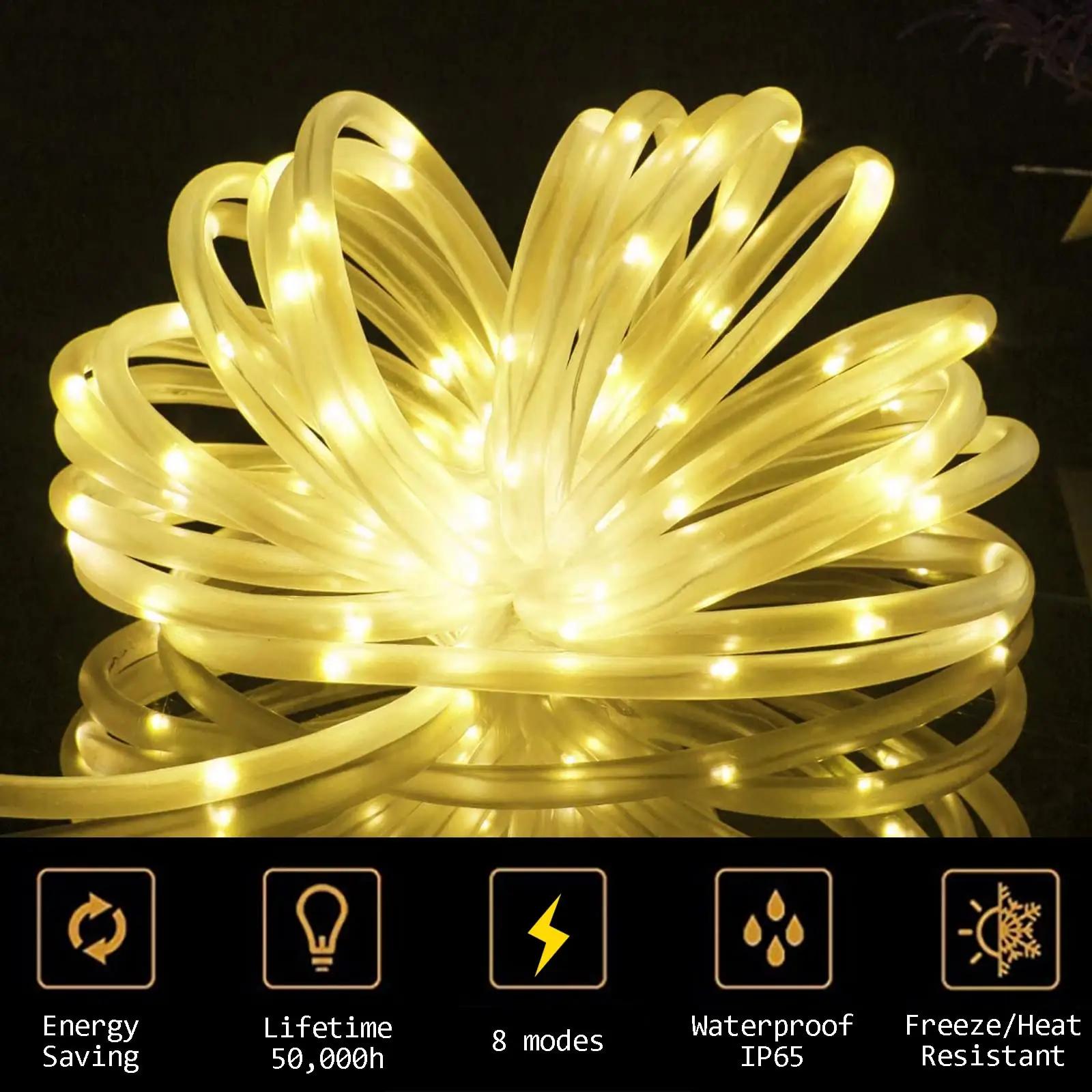 Ovker päikeseenergial LED-tulega dekoratsioon 10 m, IP65 – detailne vaade