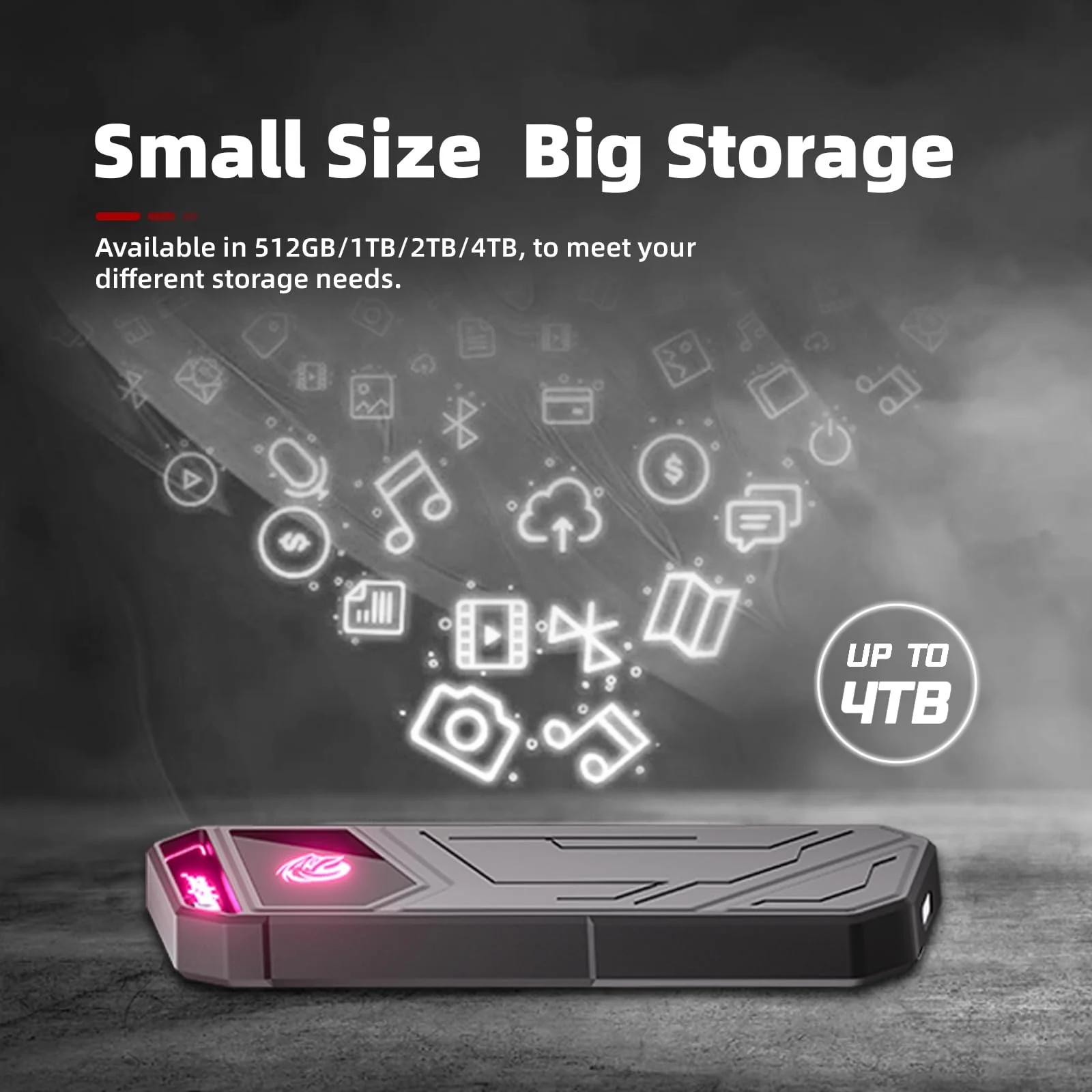 KingSpec väline 4TB SSD zinkkorpusega ja RGB-valgusega – lisavaade