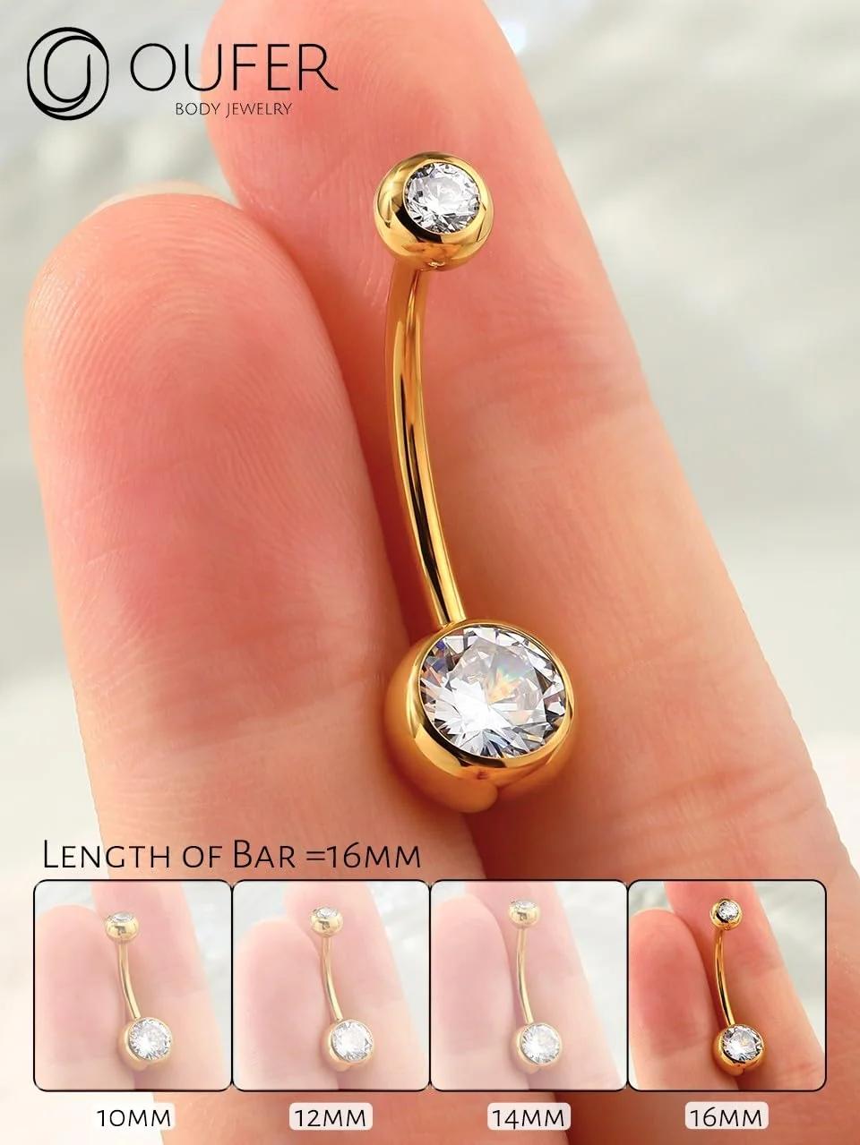 OUFER Body Piercing kuldne nabaehte – roostevaba ja mugav – lisavaade