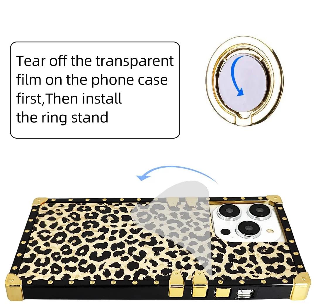 DMaos kuldne leopard-ümbris iPhone 15 jaoks, bling-kaitse – kasutusnäide