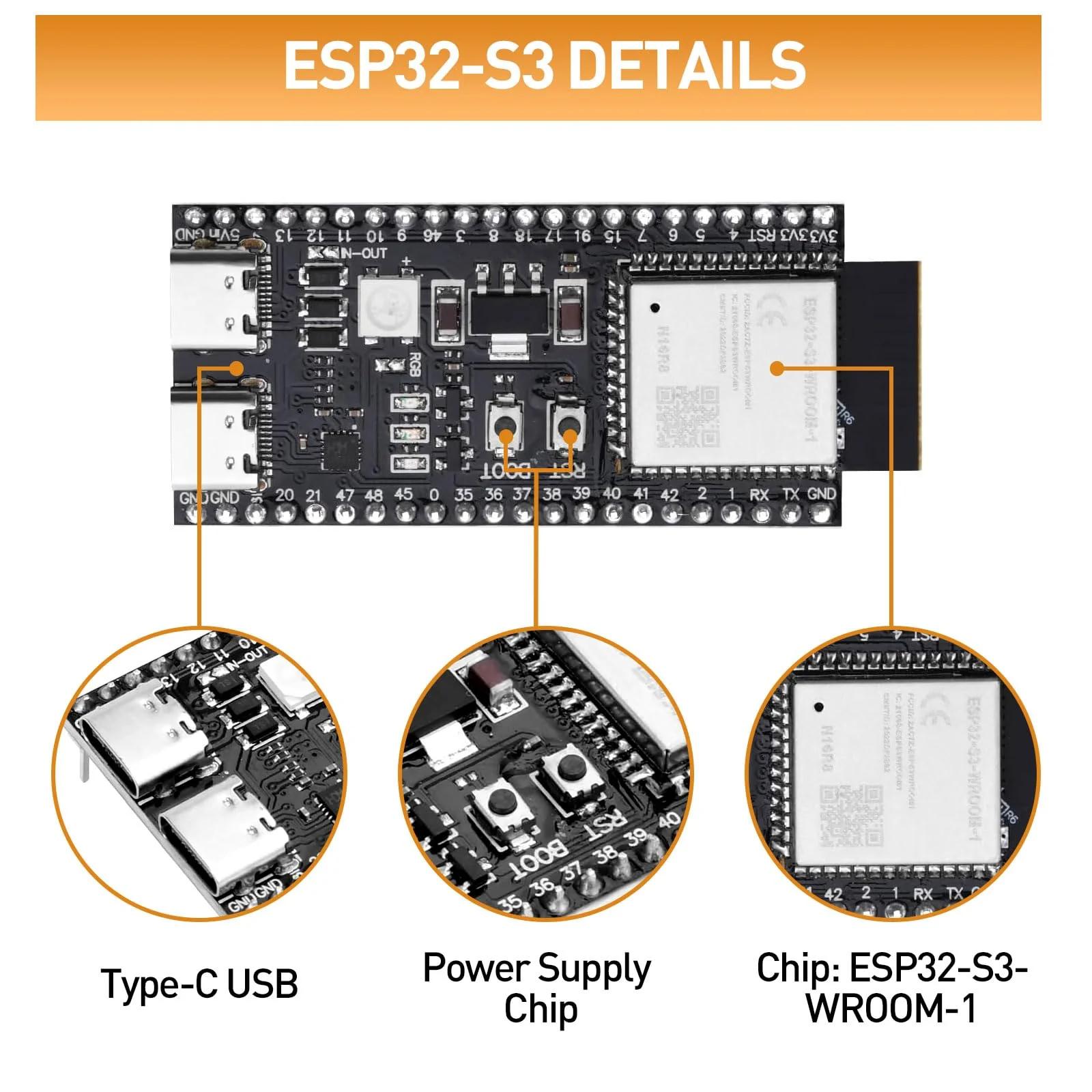 diymore tugev ESP32-S3 arendusplaat WiFi ja Bluetoothiga – kasutusnäide