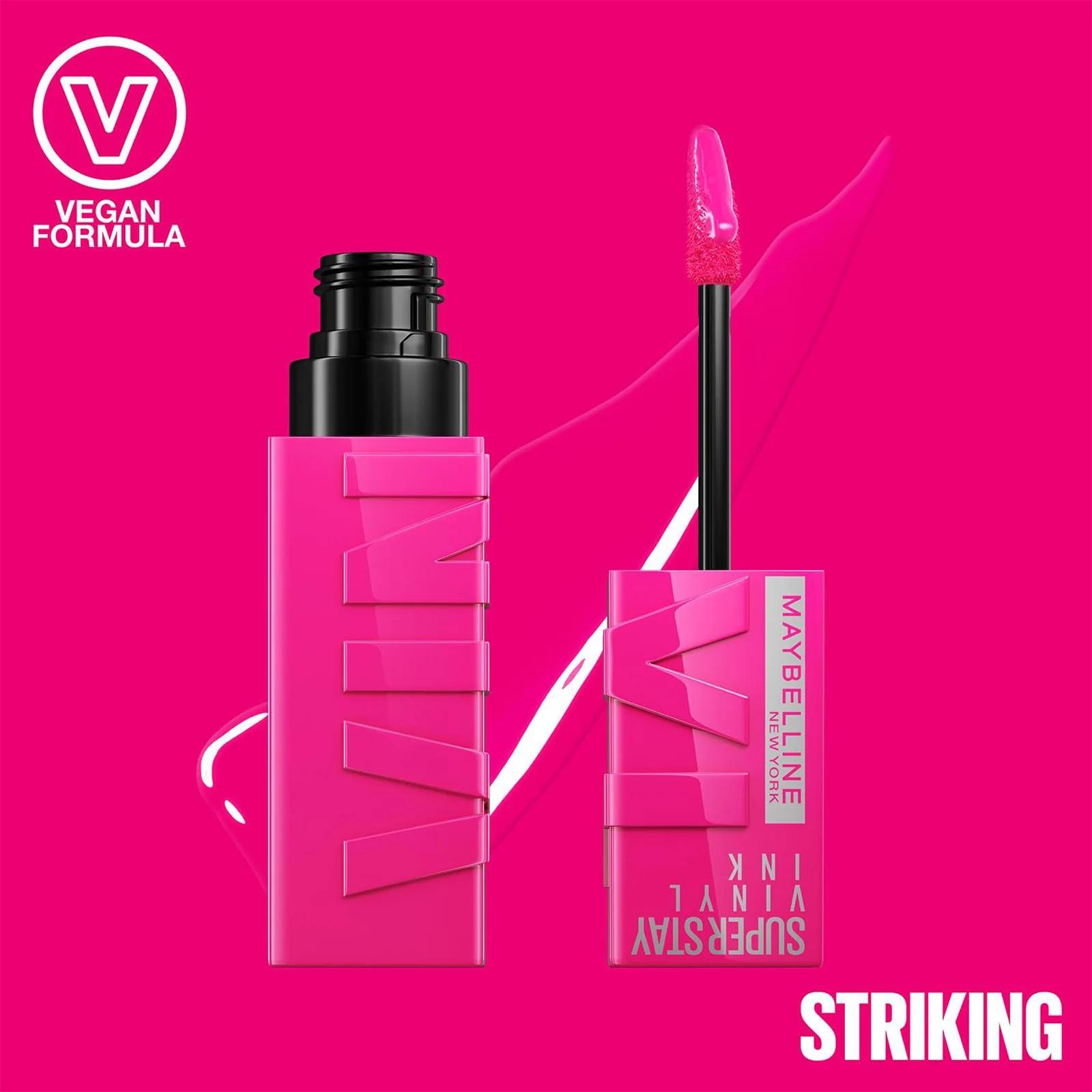 MAYBELLINE vinüülpüsiv huulepulk — intensiivne pink, kuni 16h – lisavaade