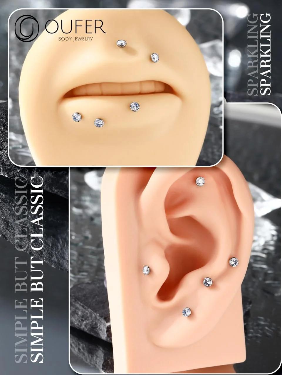 OUFER Body Piercing titaanist huule- ja helix-ehted – pilt 8