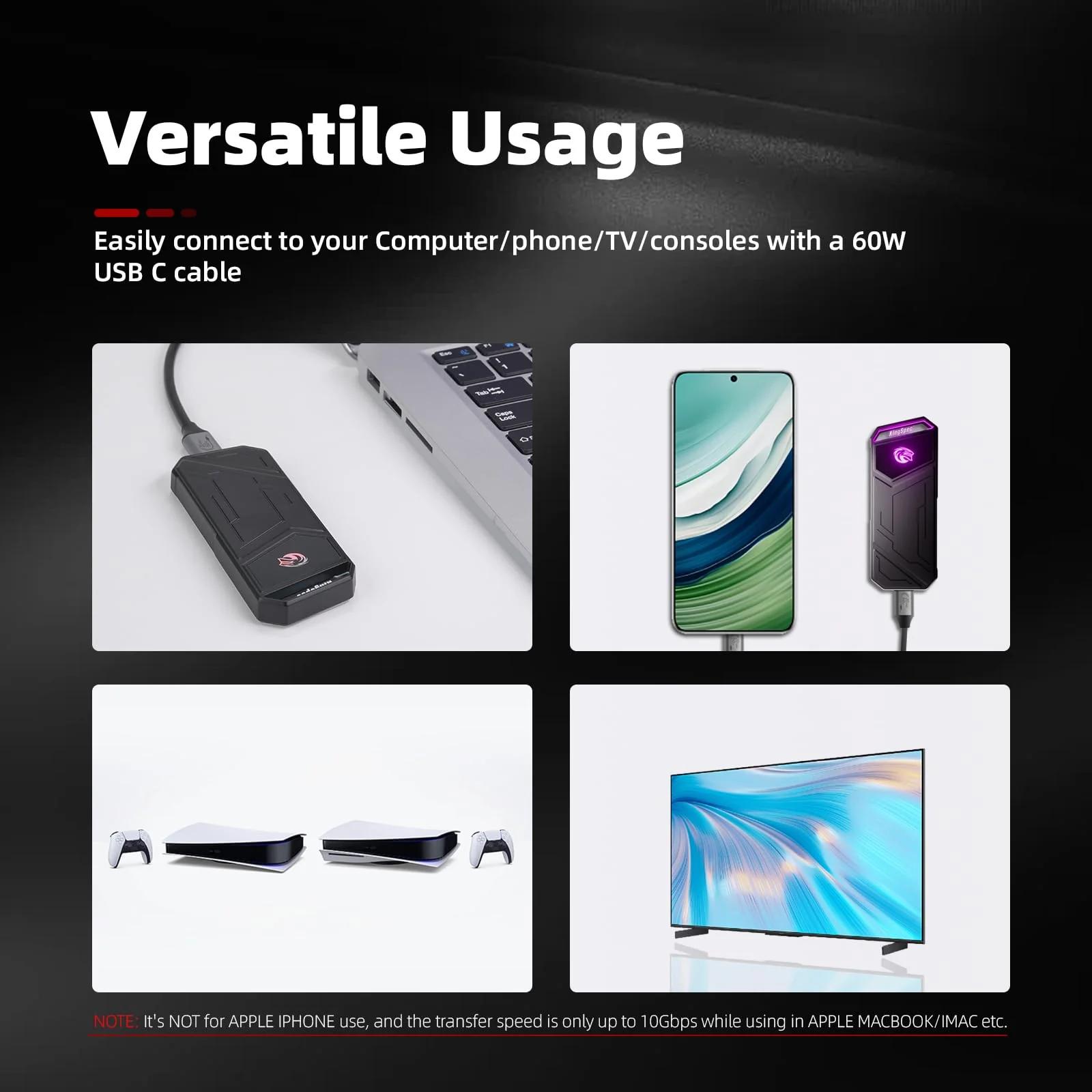 KingSpec väline 4TB SSD zinkkorpusega ja RGB-valgusega – pilt 6