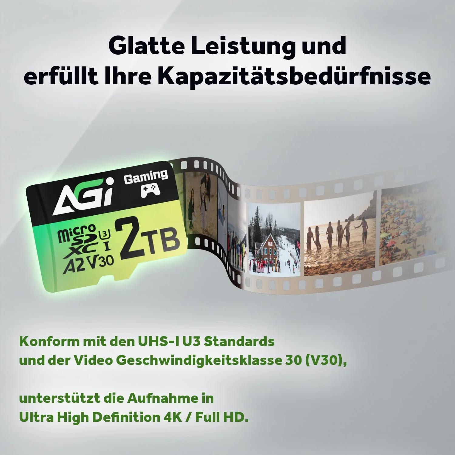 AGI vastupidav microSDXC kaart kuni 2TB – kiire ja mitmekülgne – pakend ja tarvikud