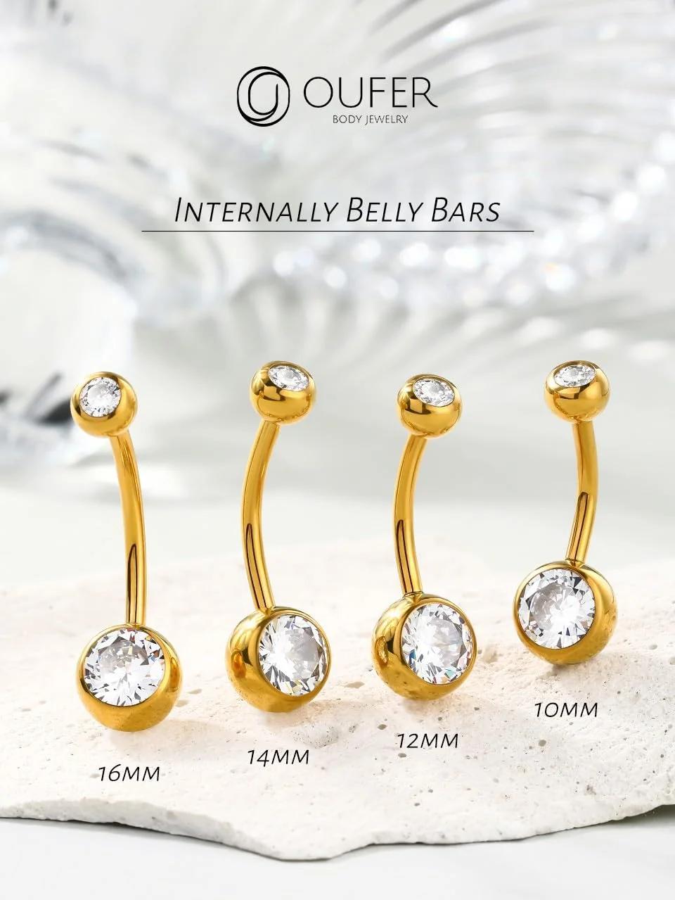 OUFER Body Piercing NV163 14mm kehaehteid – detailne lähivaade