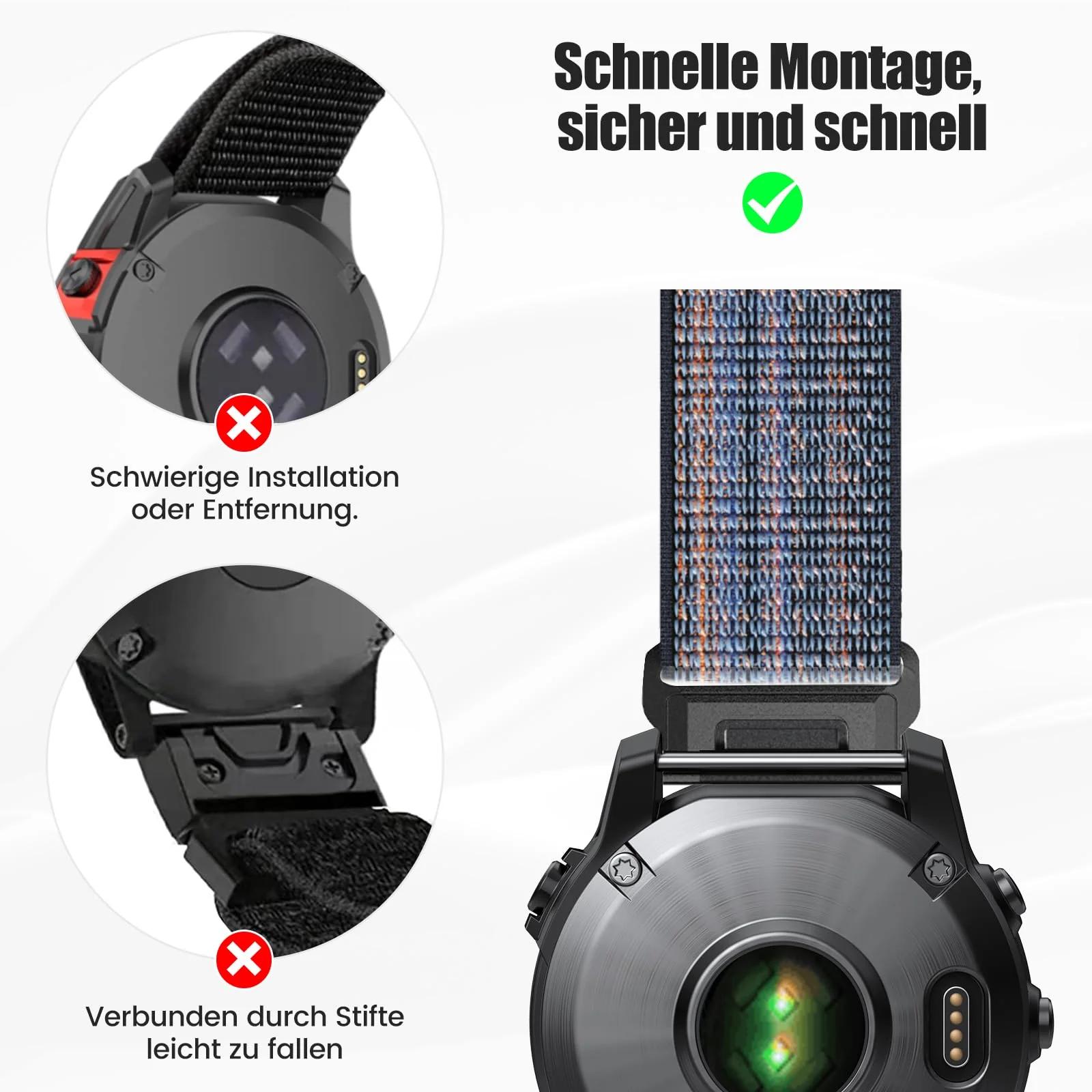ANBEST kerge nailonrihm Garmin Fenix/ForreRunner 22mm – lisavaade