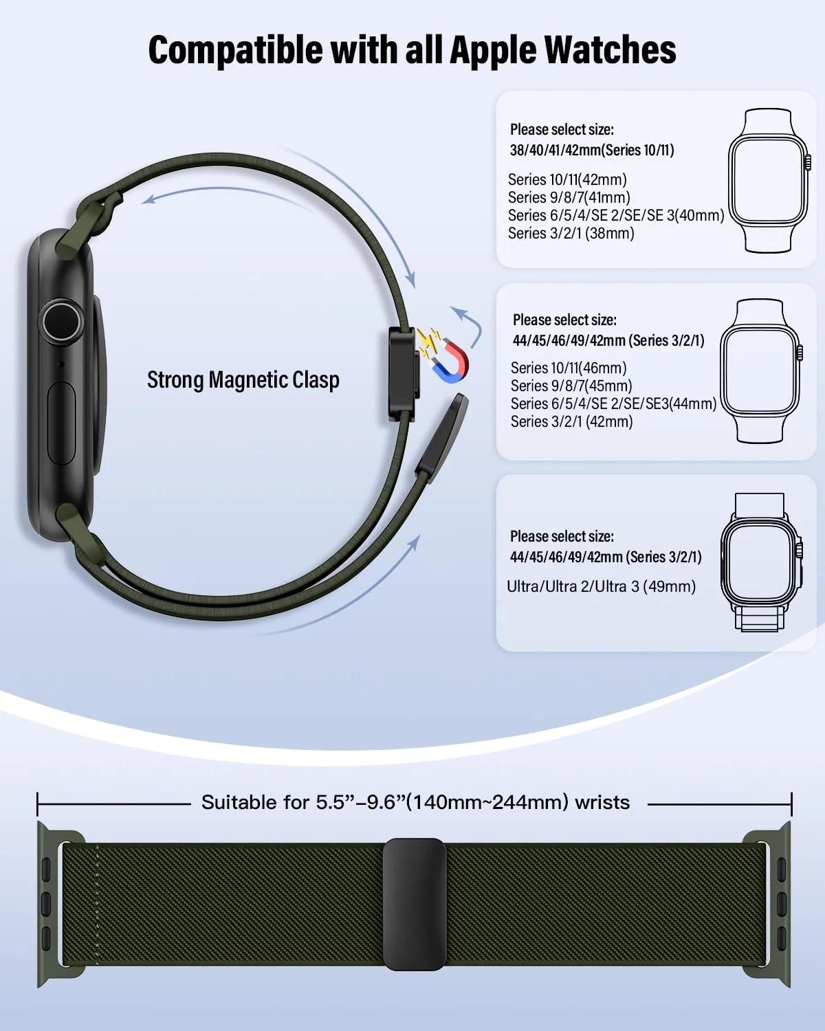 Yoohoo veniv nailonrihm Apple Watchile — mugav ja hingav – pakend ja tarvikud