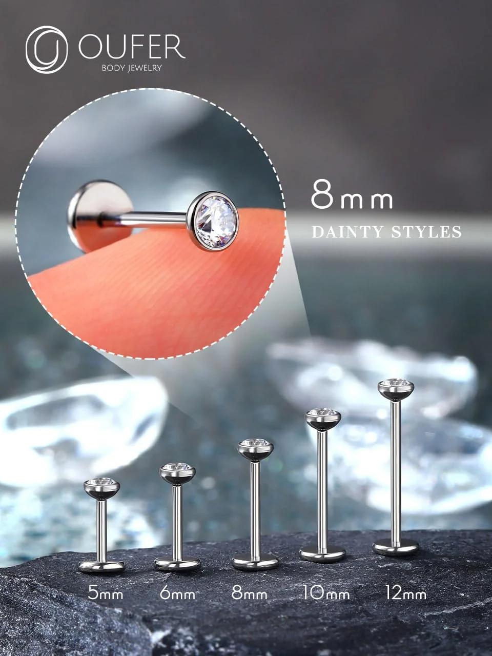 OUFER Body Piercing titaanist huule- ja helix-ehted – lisavaade