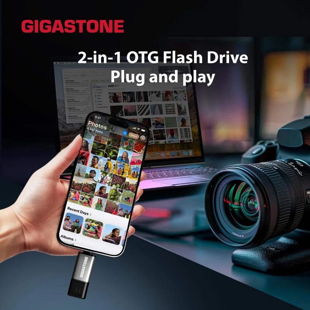 Gigastone väline USB-mälupulk 64GB kahe otsaga ja kaitseümbrisega – lisavaade