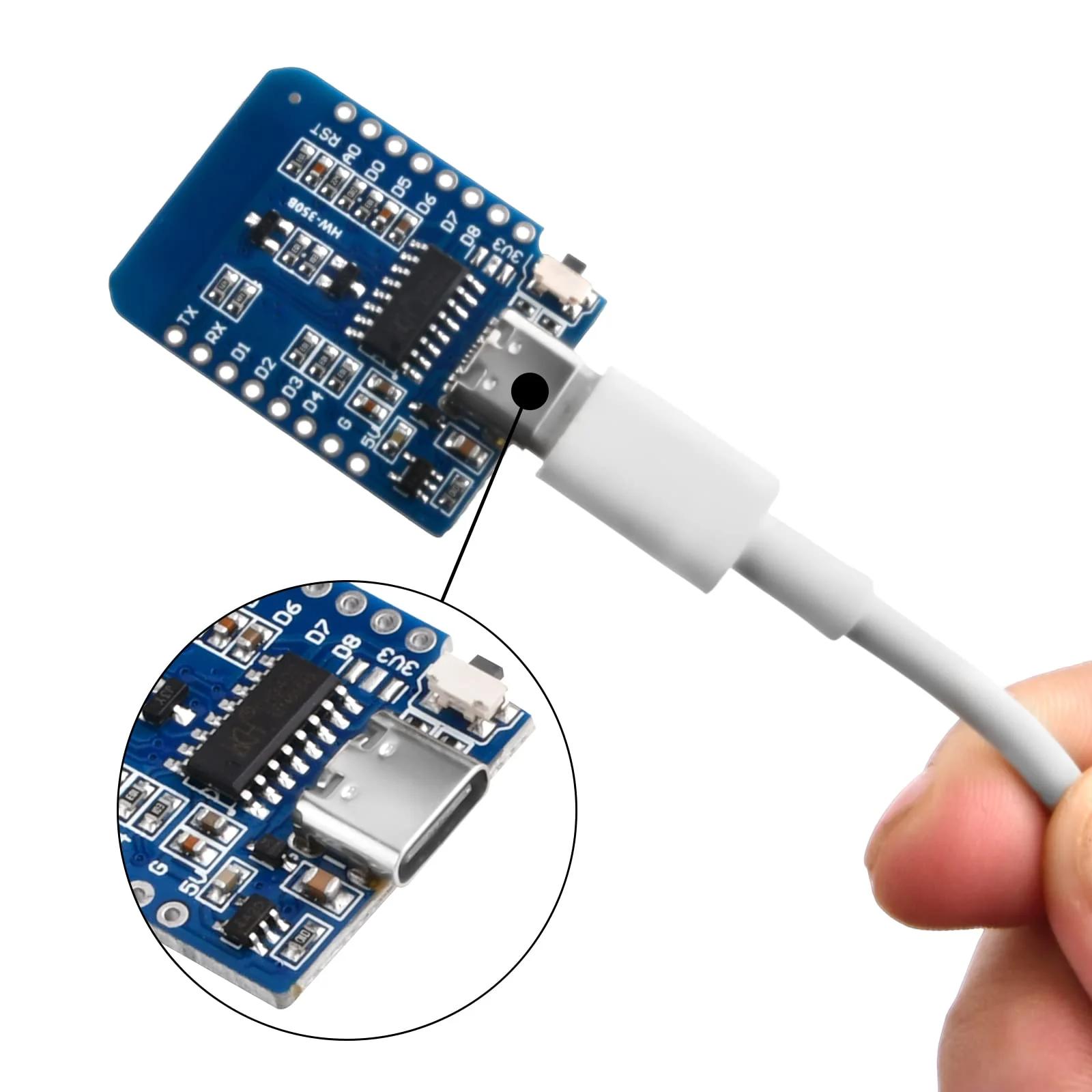diymore ESP8266 arendusplaat koos WiFi ja Type-C toitega – lisavaade
