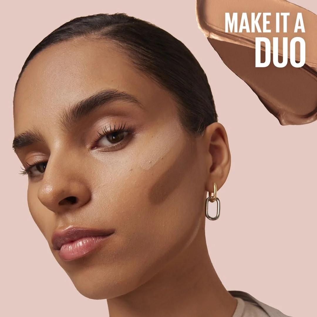 MAYBELLINE contour-kreemstick niisutava lifti efektiga – kasutusnäide