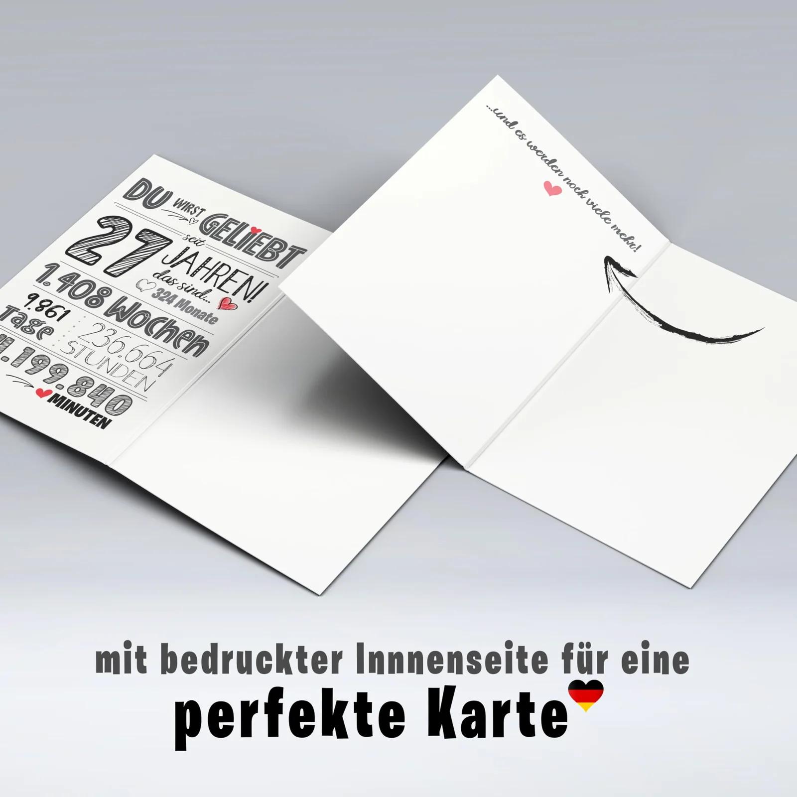 Lovely Cards kaunis sünnipäevakaart 27. aasta tähistamiseks – pakend ja tarvikud