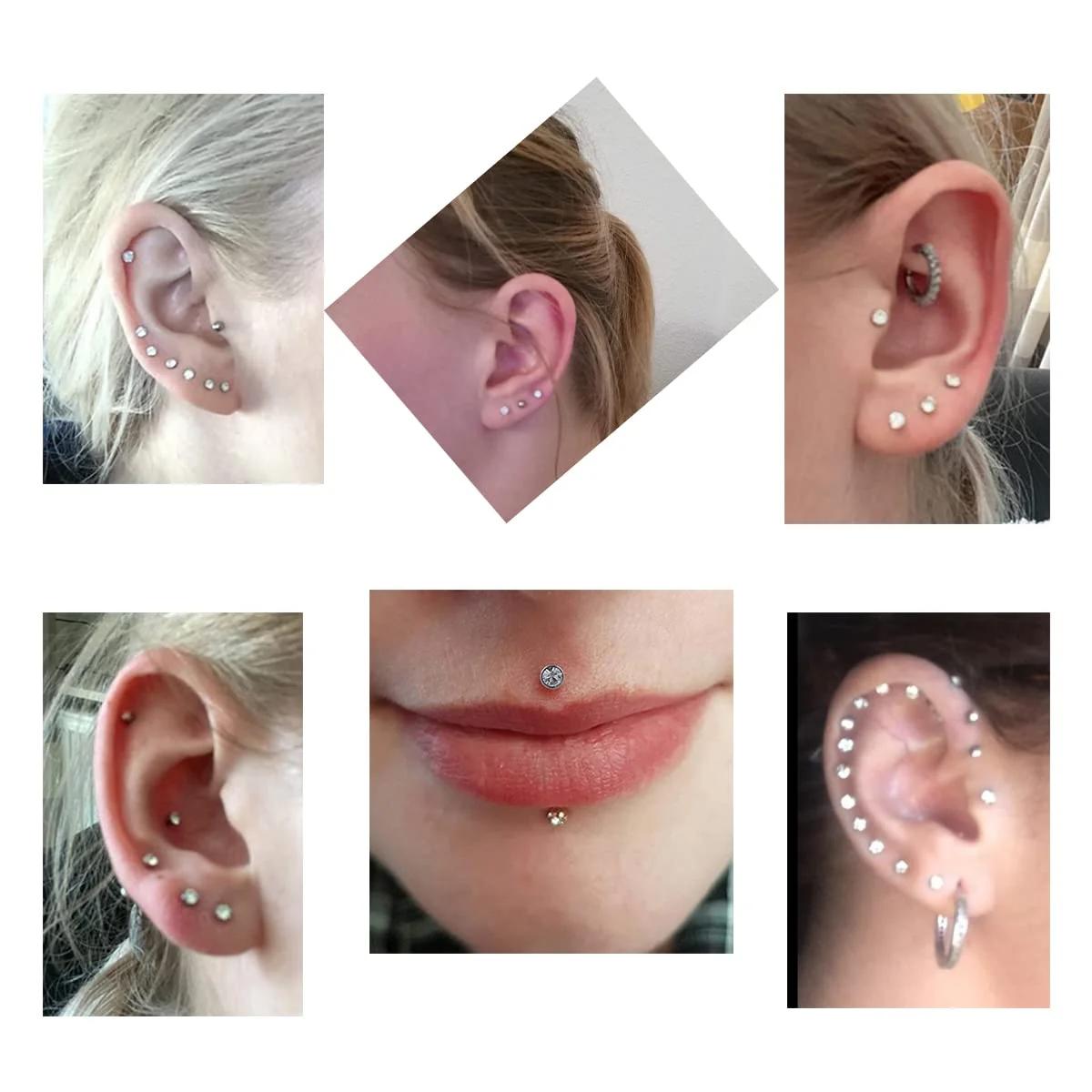 Funseedrr roostevabast terasest huule- ja kõrva-piercing komplekt – lisavaade