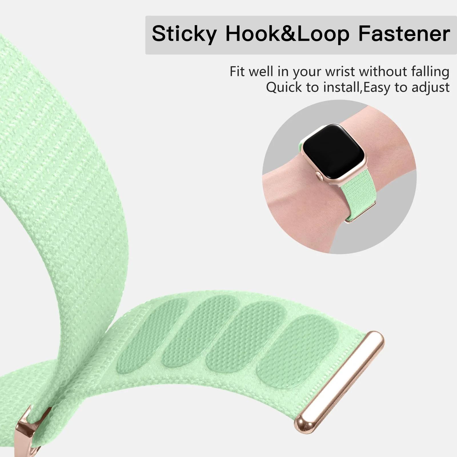 Mastten pehme nailonrihm Apple Watchile – hingav ja reguleeritav – pakend ja tarvikud